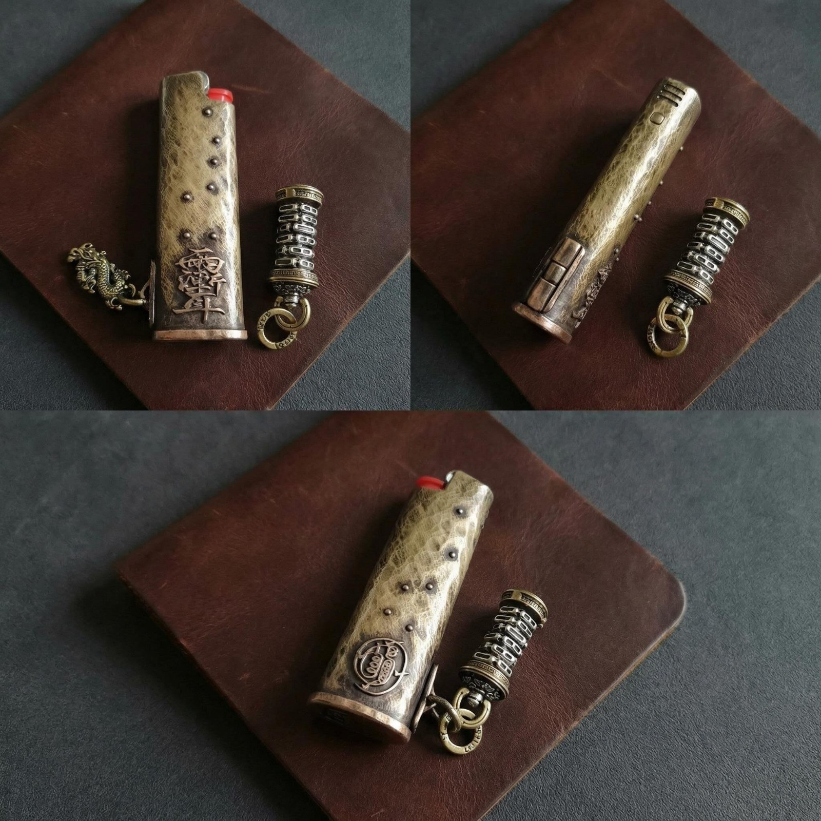 Brass Lighter Case Cover Shell Fits Bic J3 Size Lighter Case Cover