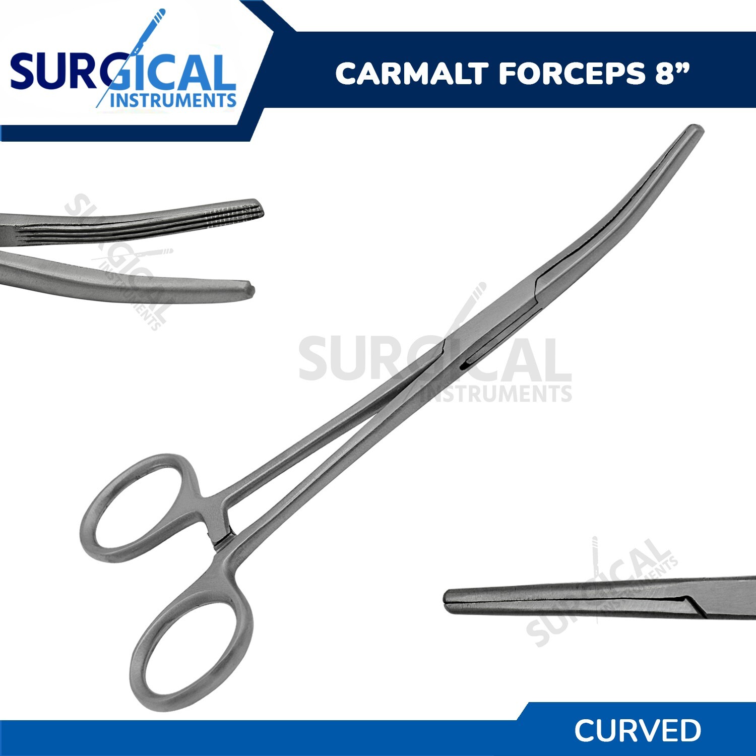 Rochester Carmalt Forceps 8" Curved Veterinary Instruments German Grade