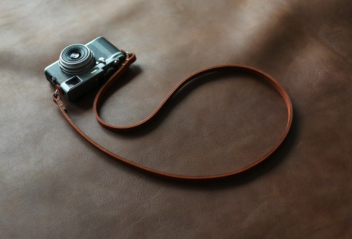 10mm thick brown leather handmade camera neck shoulder strap | windmup