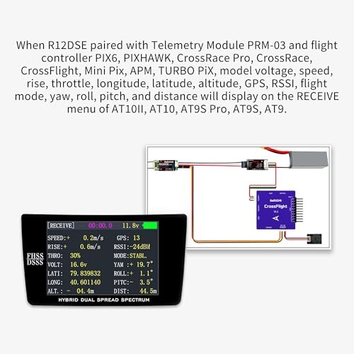 R12DSE 2.4Ghz 12 Channels Micro RC Receiver SBUS/PPM Voltage Telemetry Long
