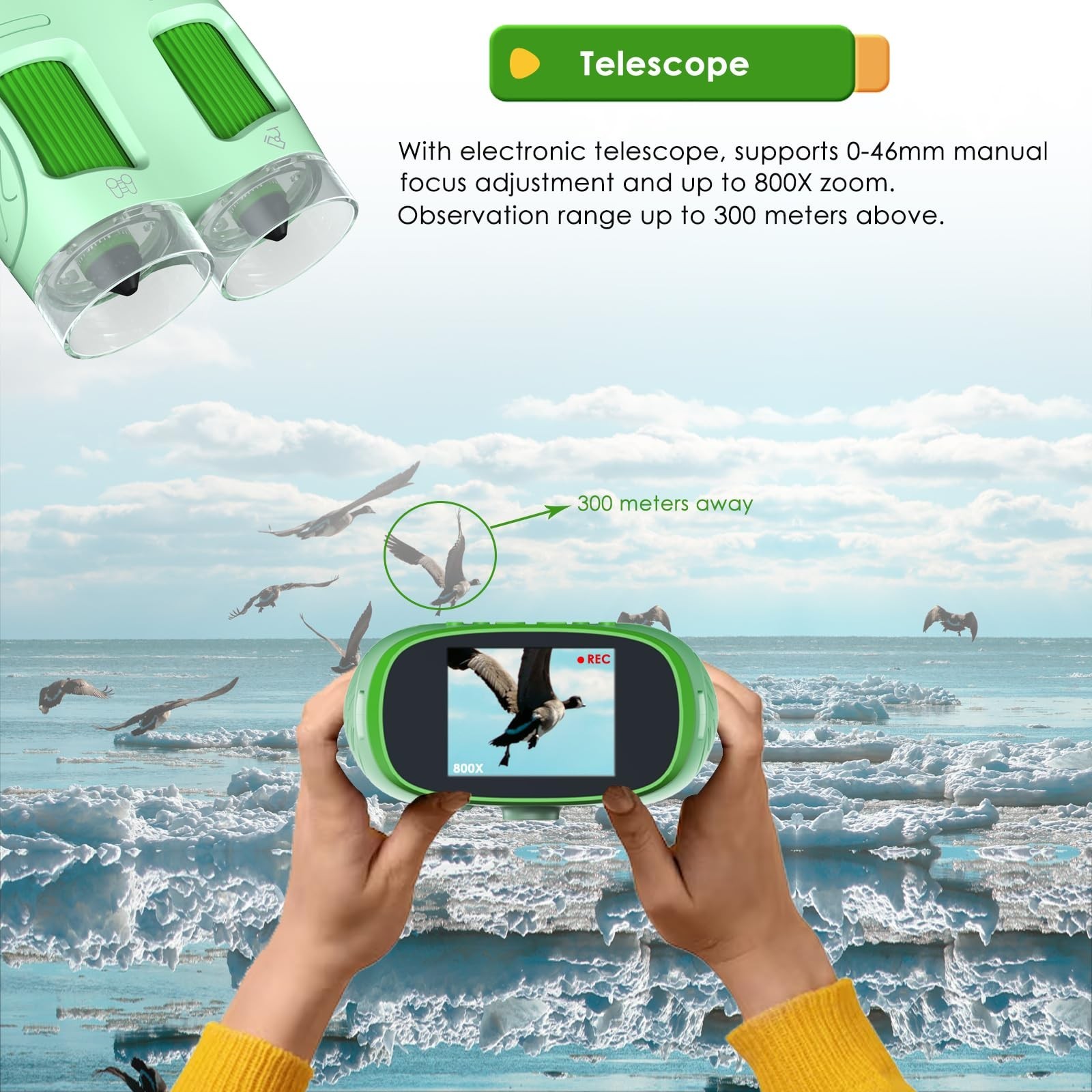 Digital Microscope for Kids, 3-in-1 2" IPS Screen Handheld Electronic Microsc...