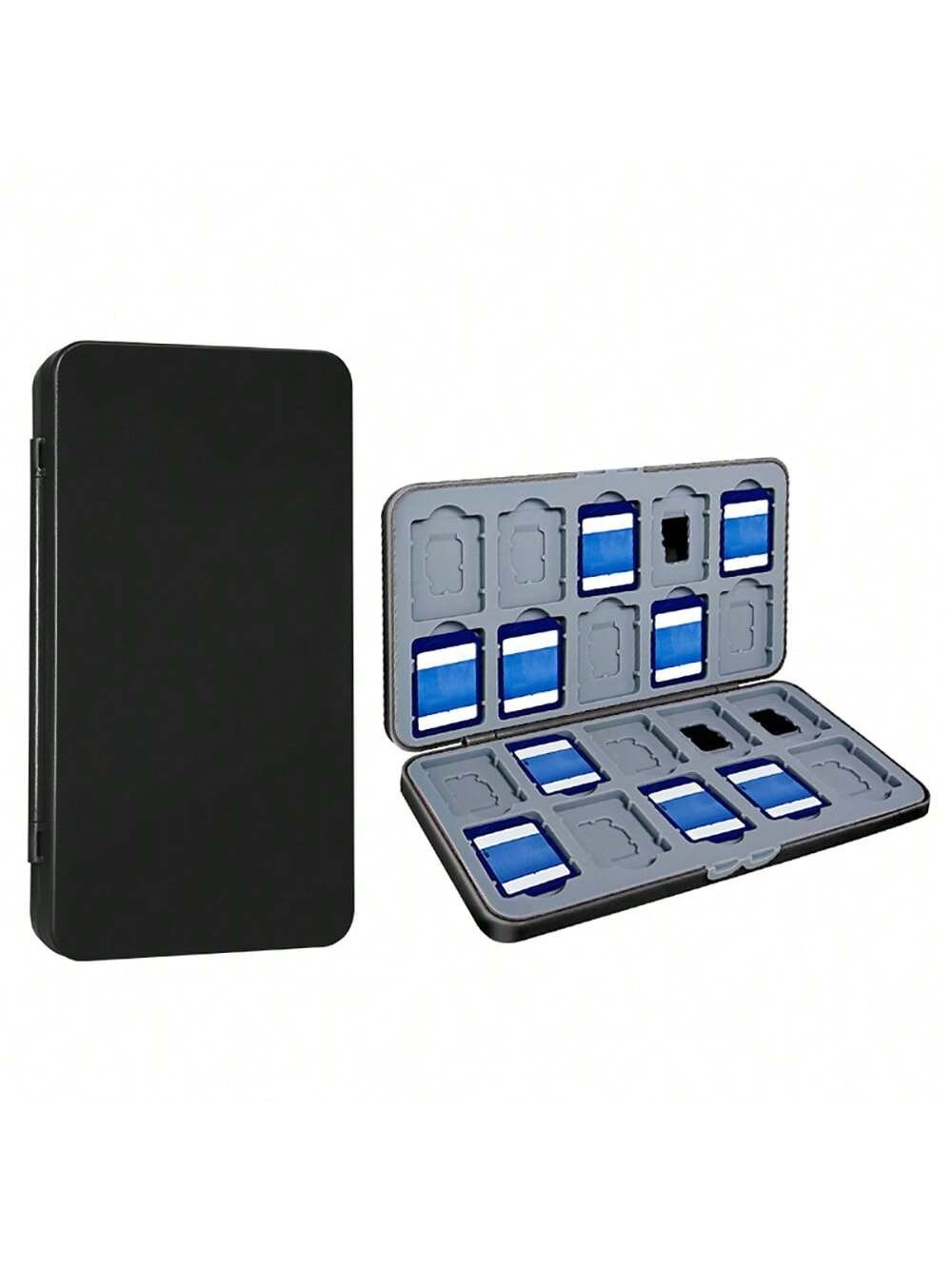 Black 40-Slot SD and Micro SD Card Organizer Case for SDHC SDXC TF