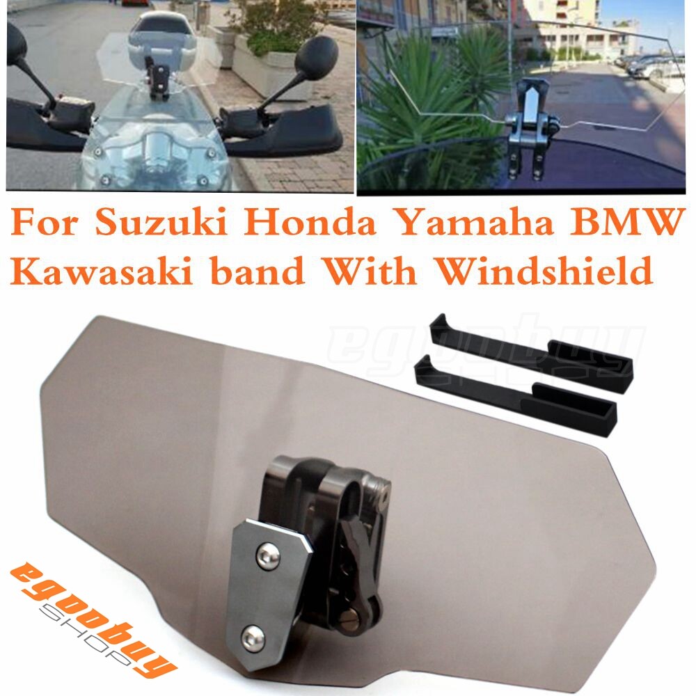 Motorcycle Adjustable Windshield Wind Deflector For Honda Yamaha Kawasaki BMW