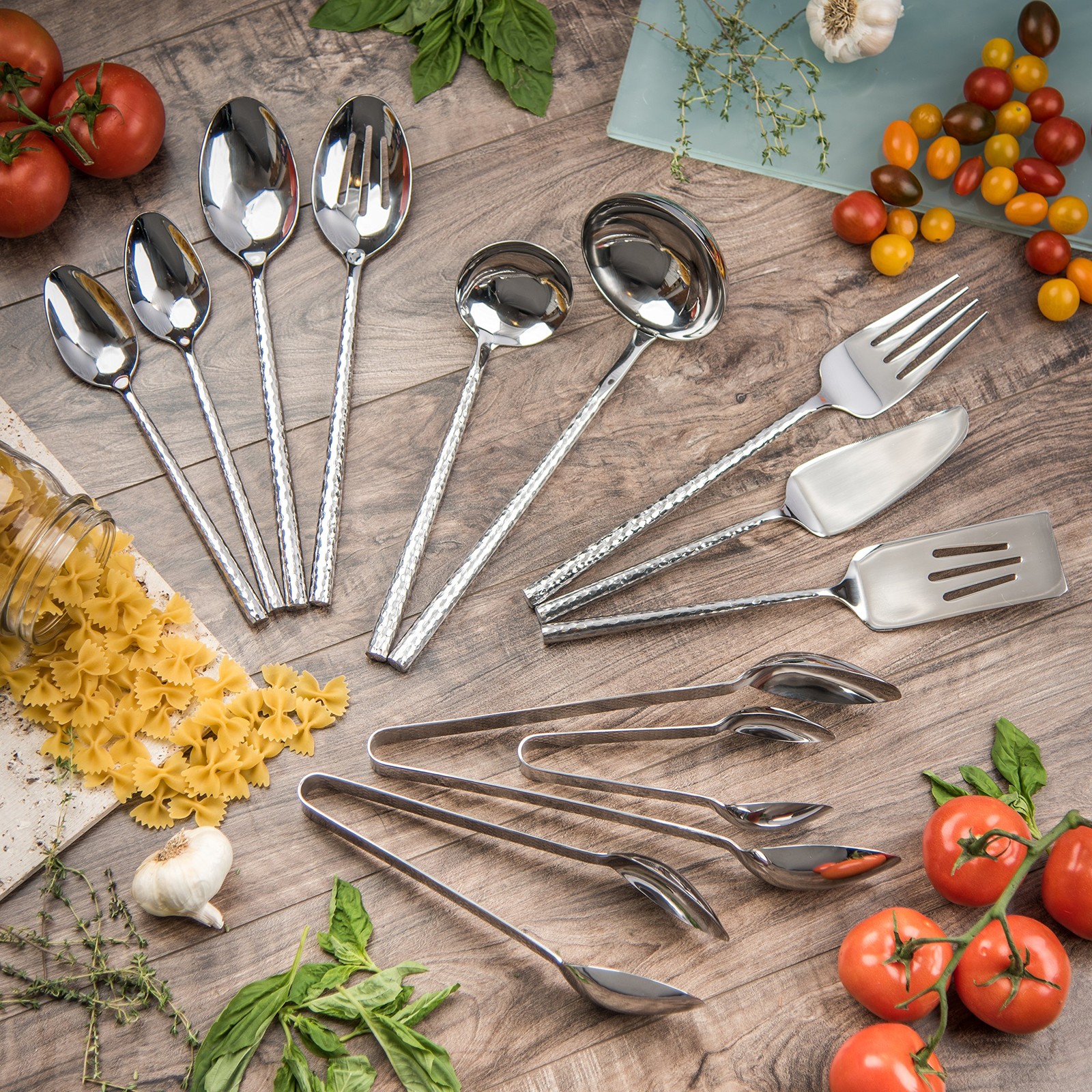 60202 Hammered Stainless Steel Cold Meat Fork 12