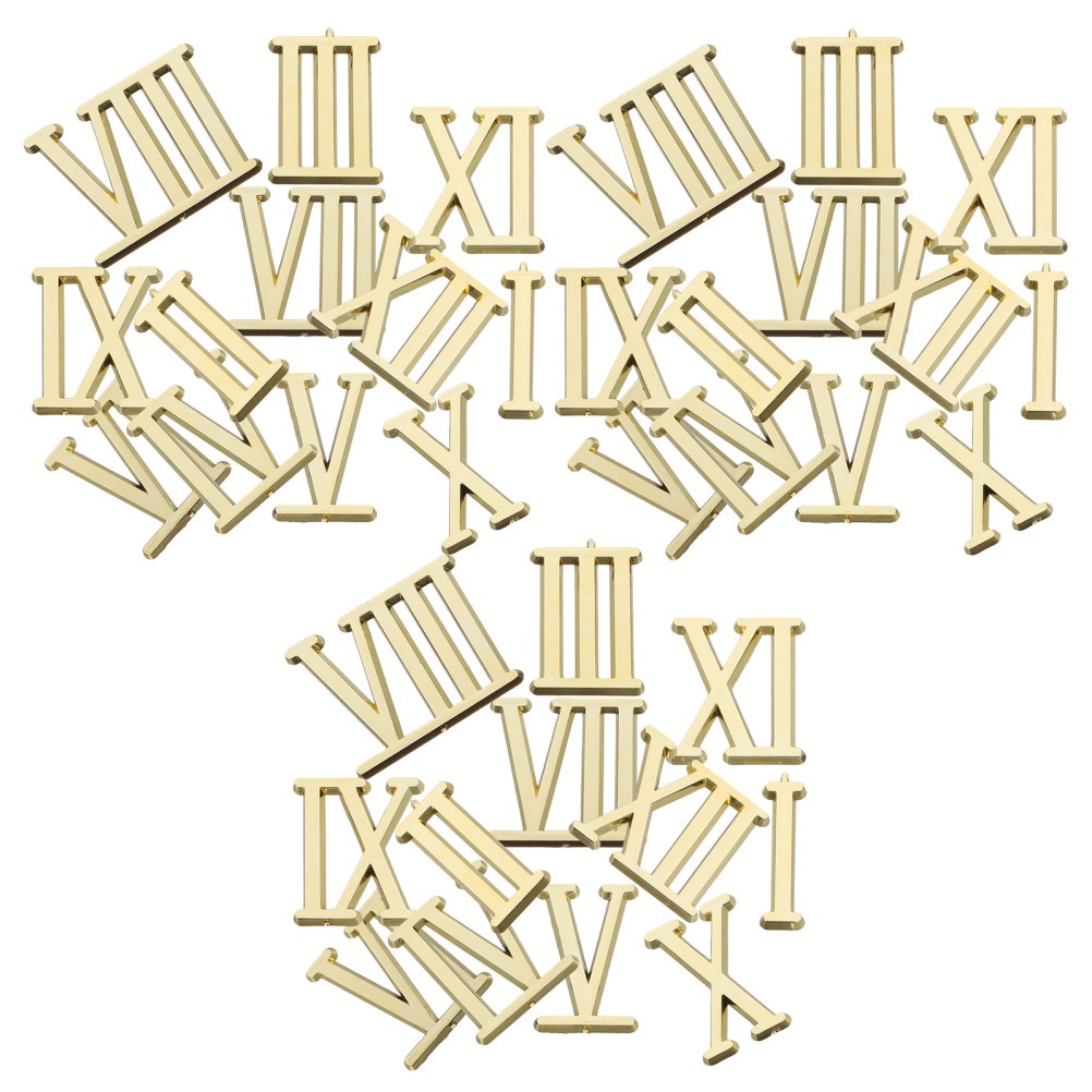 3 Sets Electroplated Clock Numerals Accessories Parts Replacement