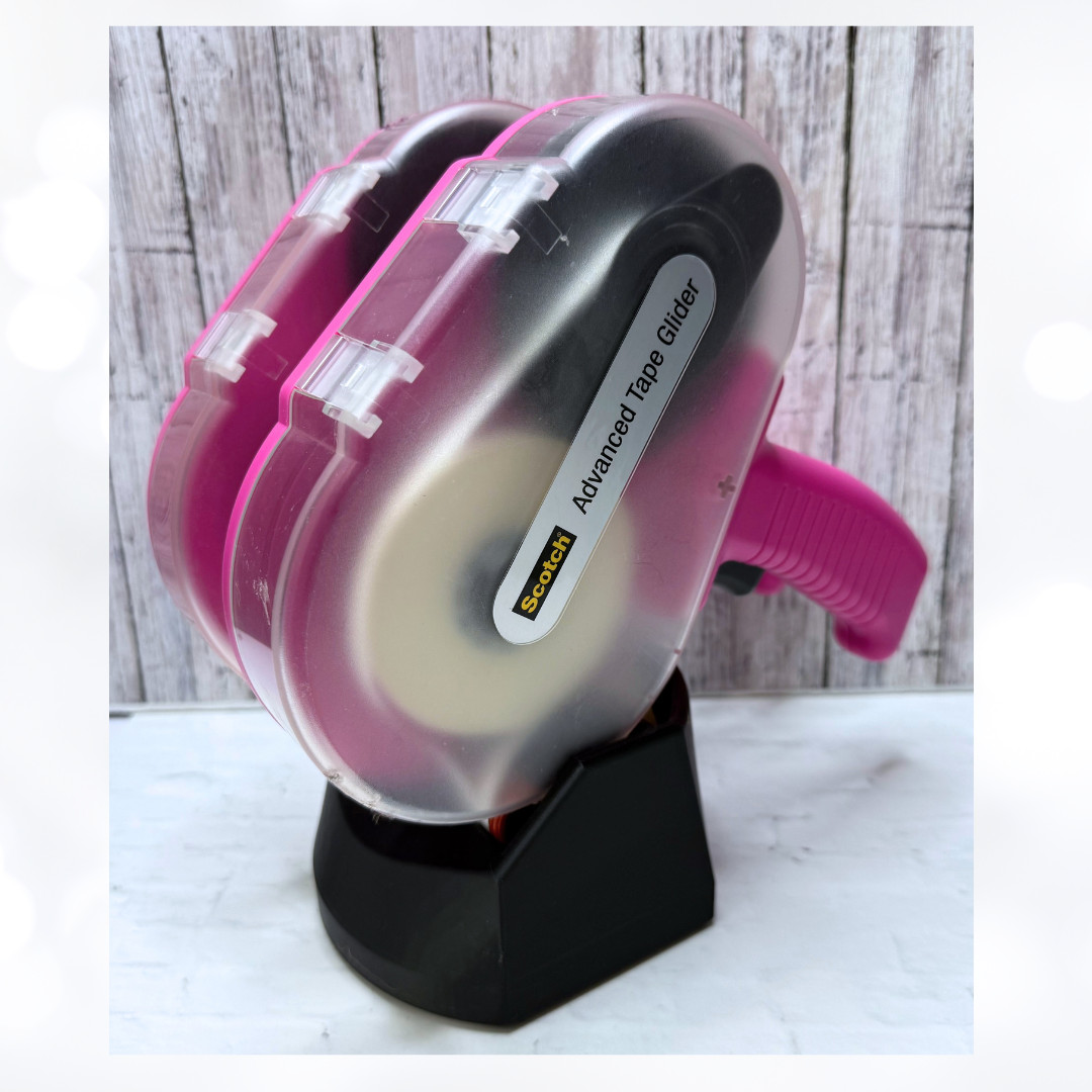Double ATG Tape Gun Holder + Refill Stand Organizer 3D Printed BLACK