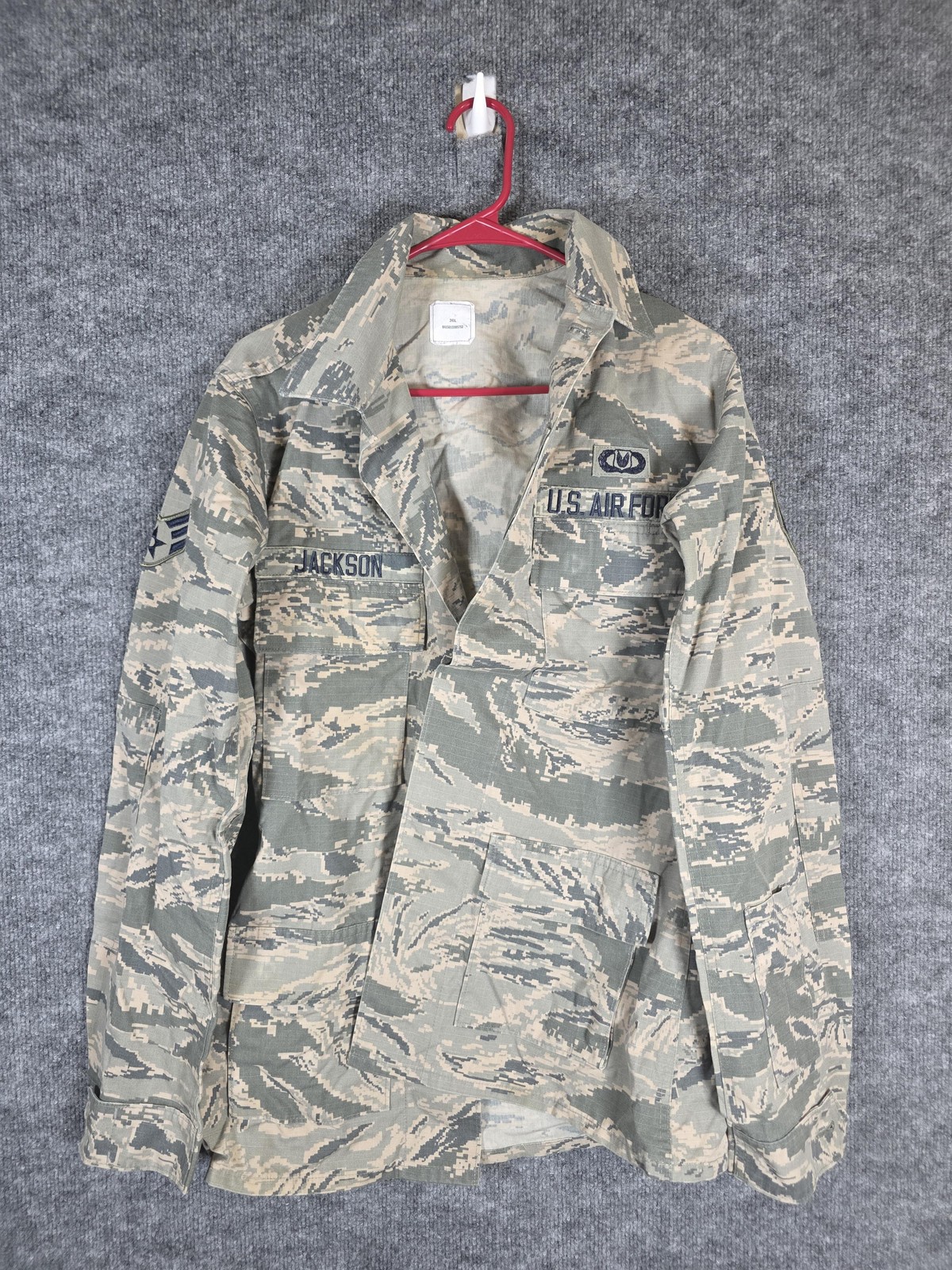 US Air Force ABU Utility Coat Jacket Mens 36L Gray Green Digital Camo Ripstop