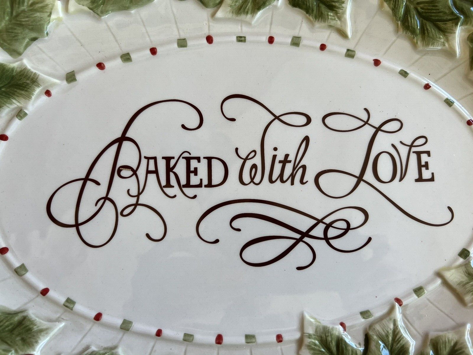 Baked With Love Cookie Platter 13.5" x 9.5" Fitz & Floyd