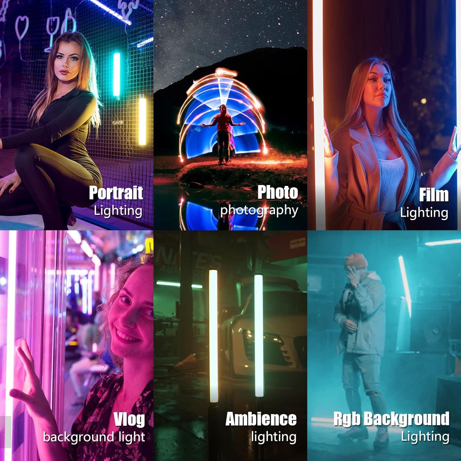 Mettlelite RGB Tube Light 4ft Video Light App Control Rechargeable