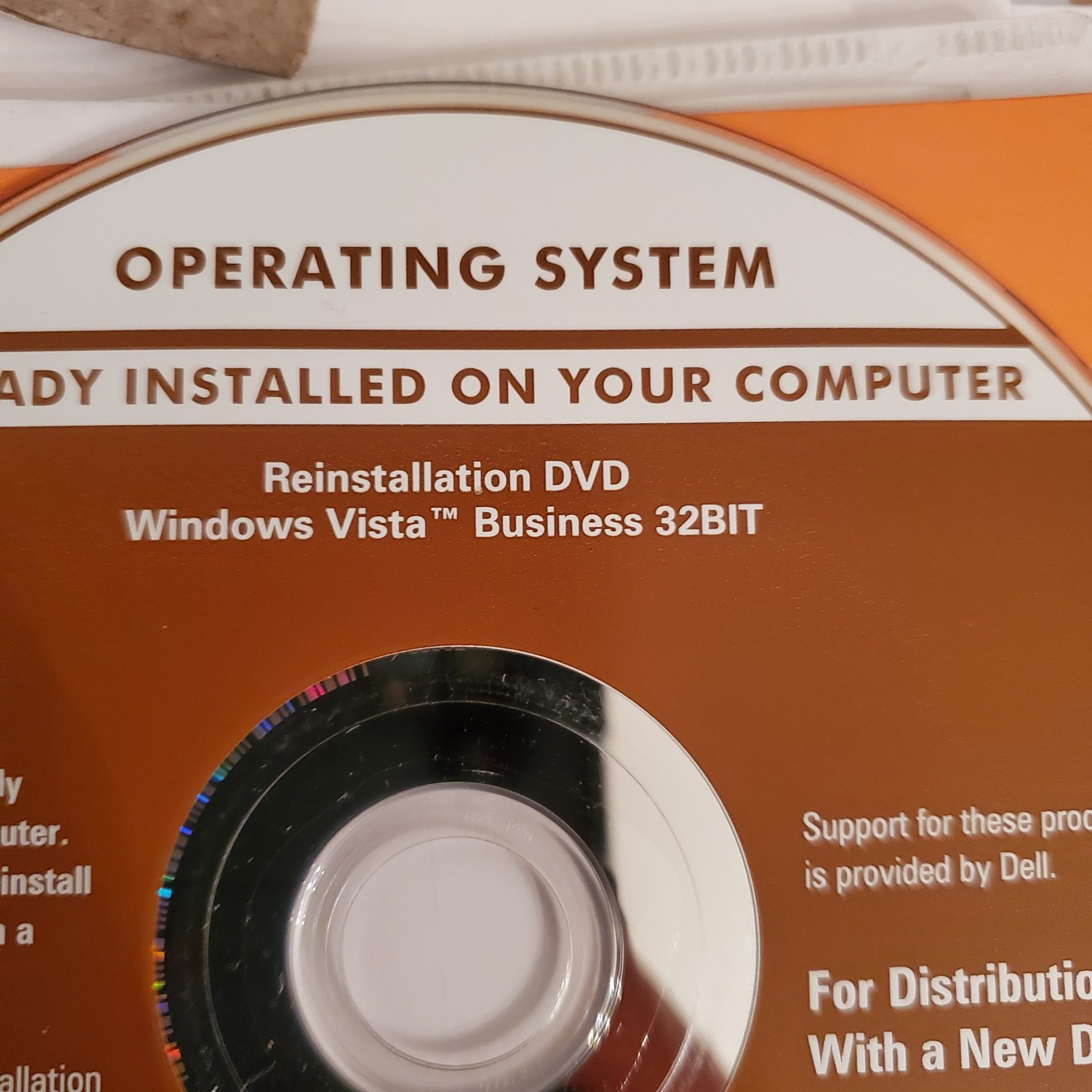 Dell Reinstallation DVD Windows Vista Premium 32 Bit & CD Key Read Description