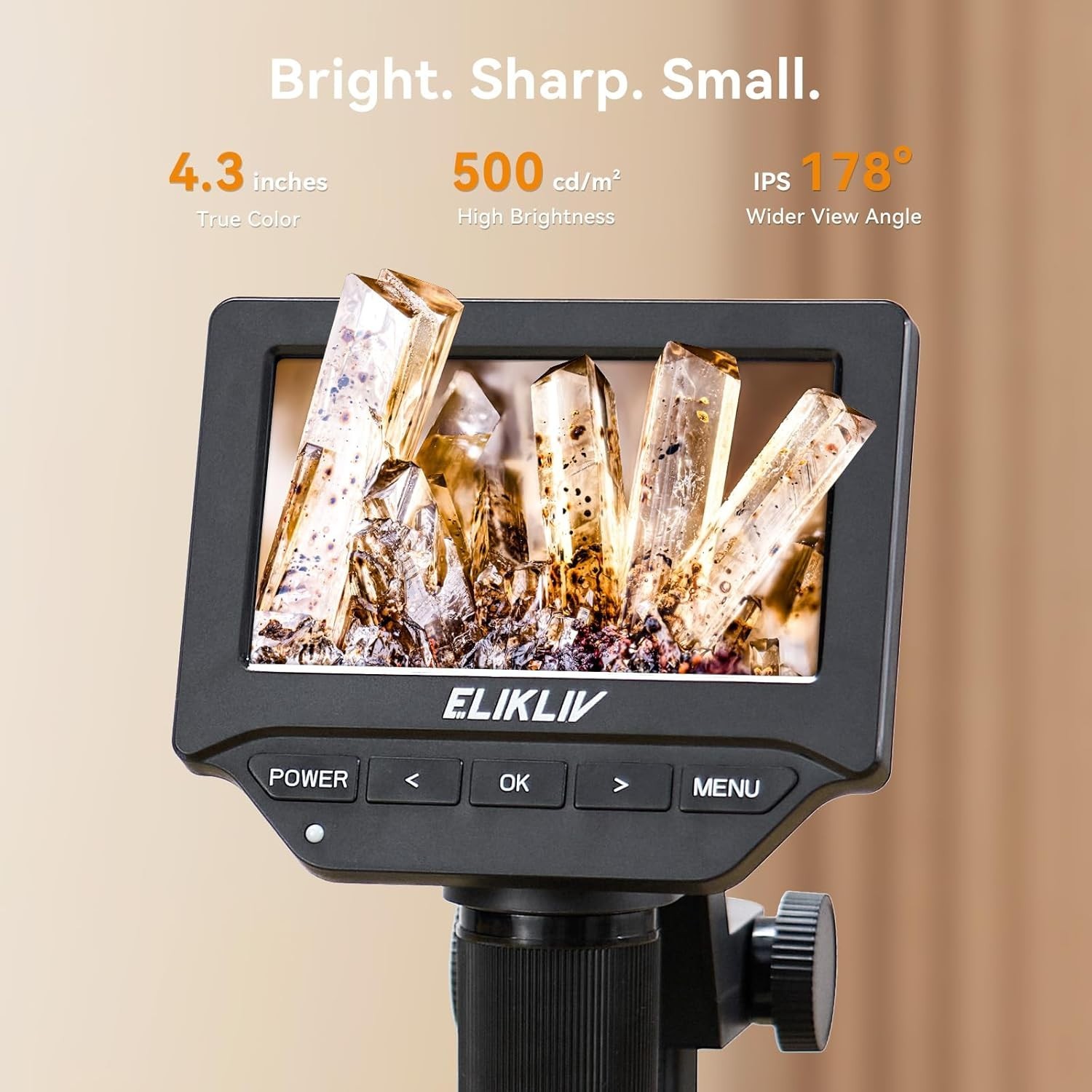 Coin Microscope with Scale：4.3" Digital Microscope with Adjustable LED, Error...