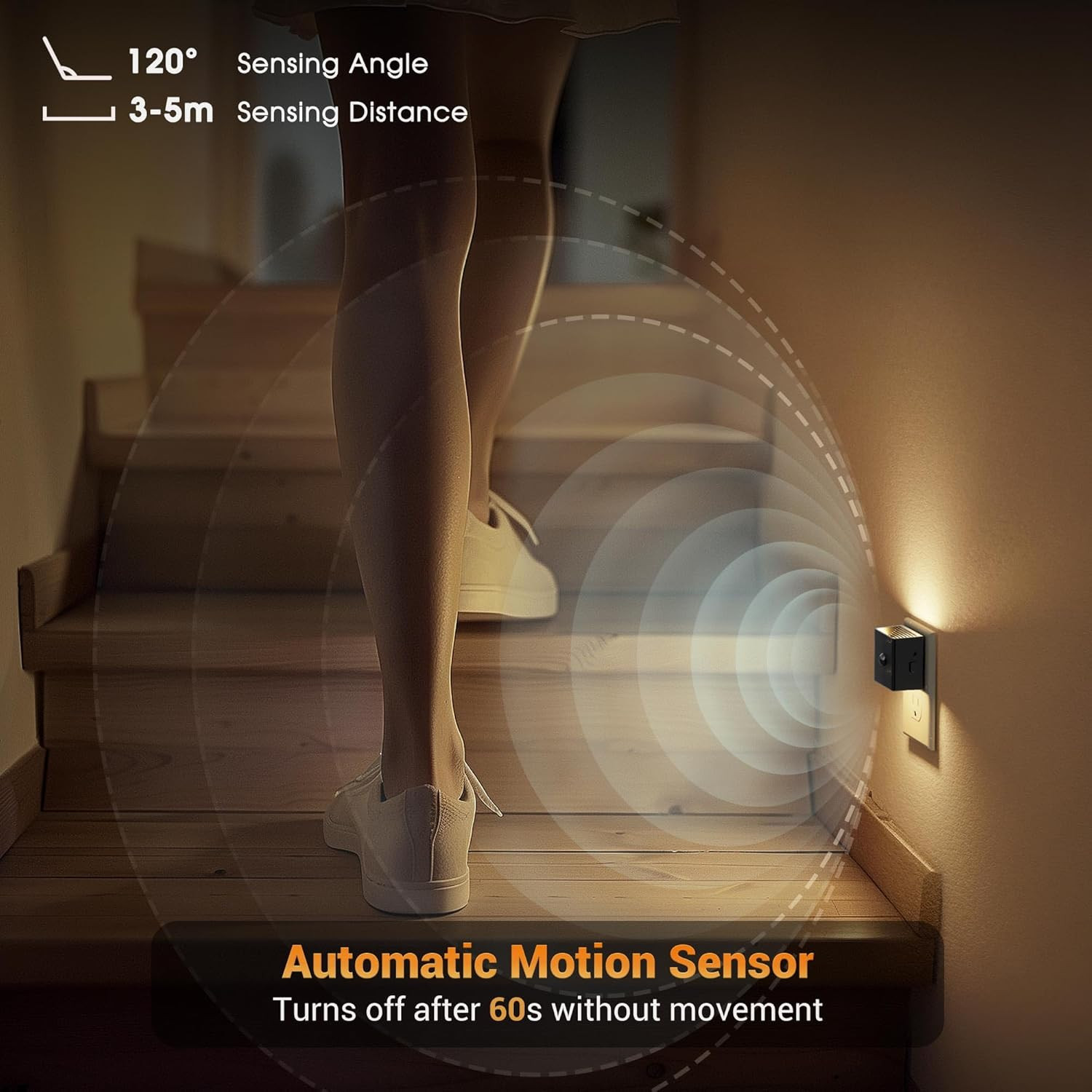 Motion Sensor Night Light, Night Lights Plug into Wall with Adjustable Brightnes
