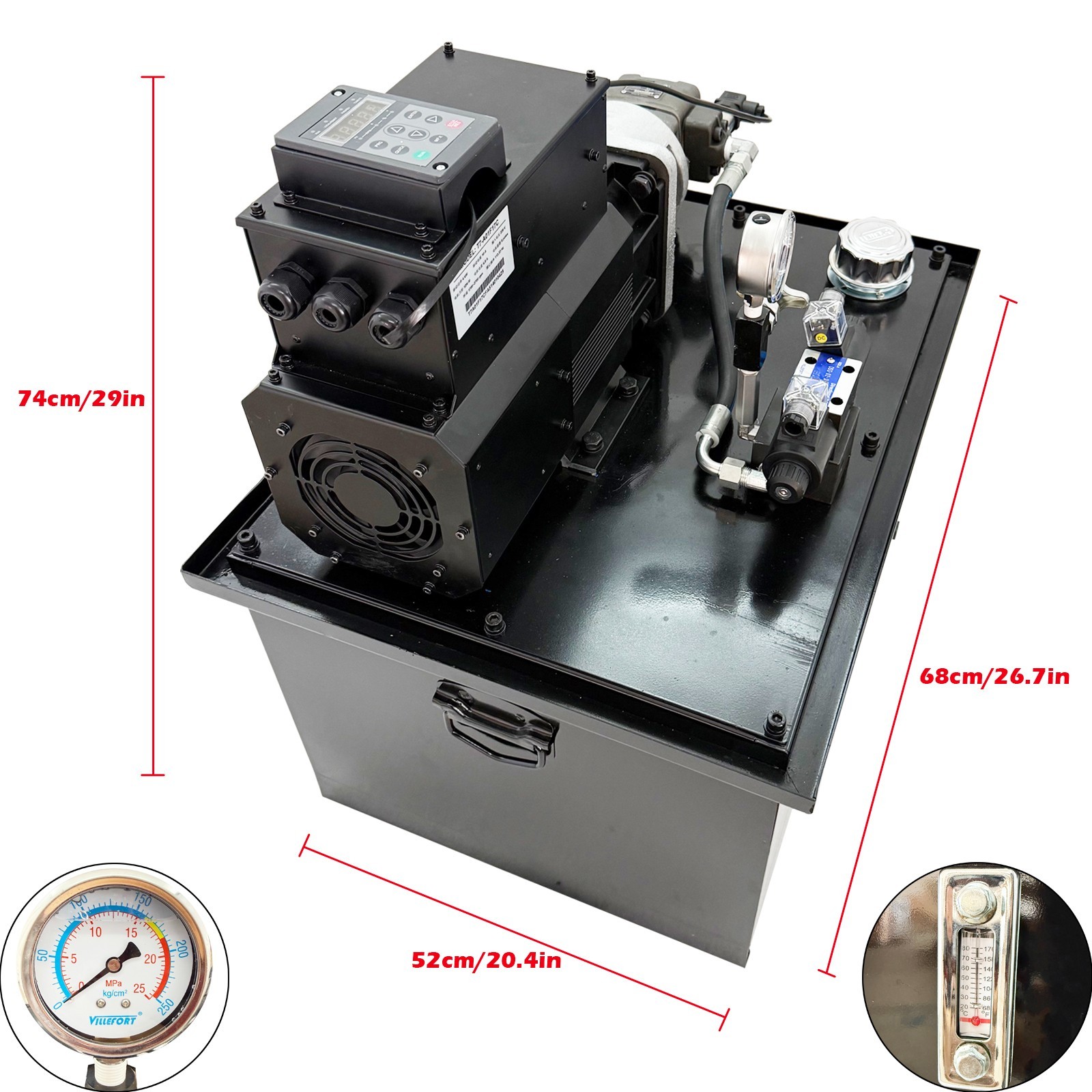 220V 3PH 3000W Double-end Servo Hydraulic Station 84QT Tank Capacity 10mpa