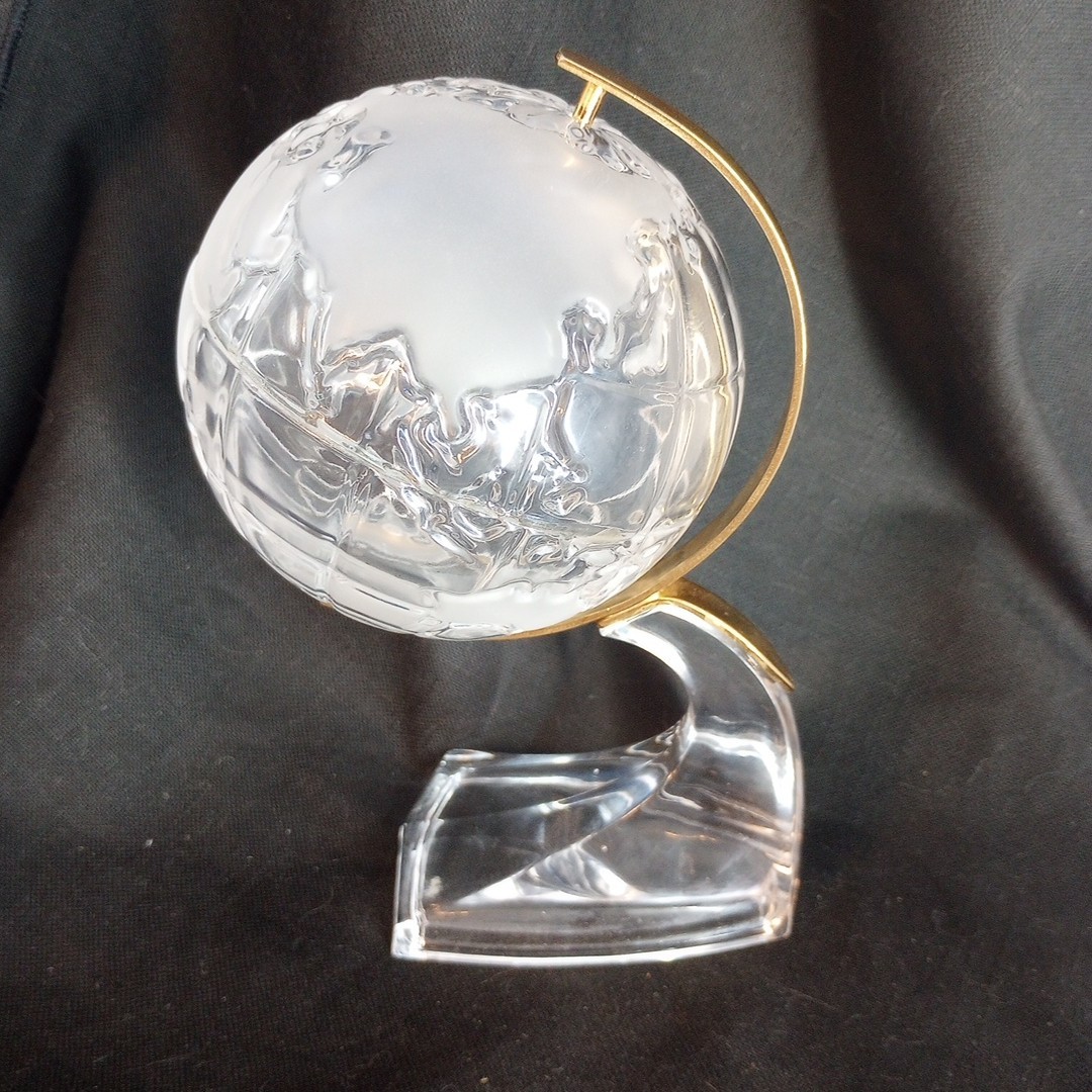 Vintage 24% Lead Crystal Rotating Globe - Made in West Germany - 7.5"