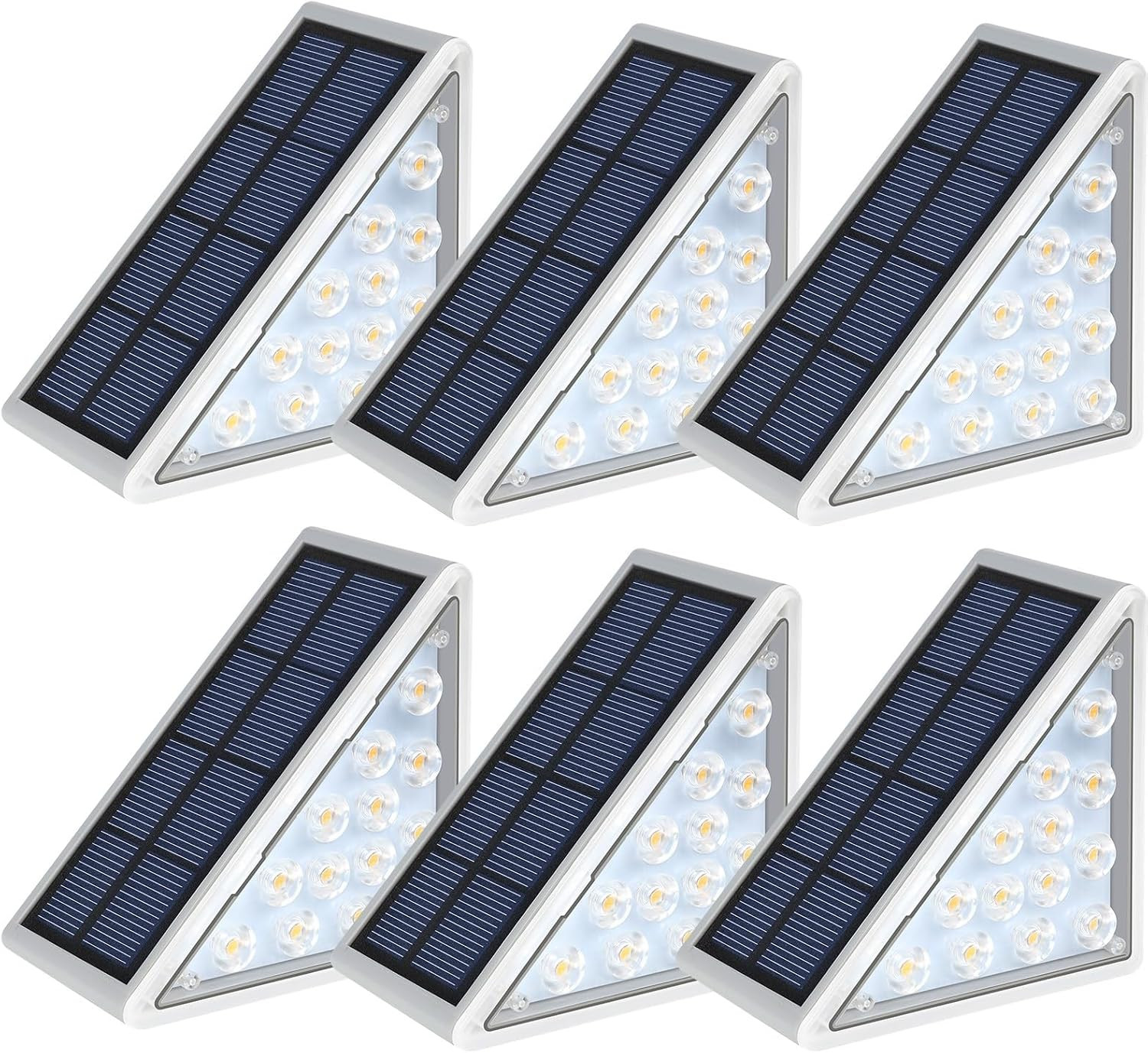 LED Solar Step Lights Waterproof Outdoor Stair Lights, Solar Deck Lights Outdoor