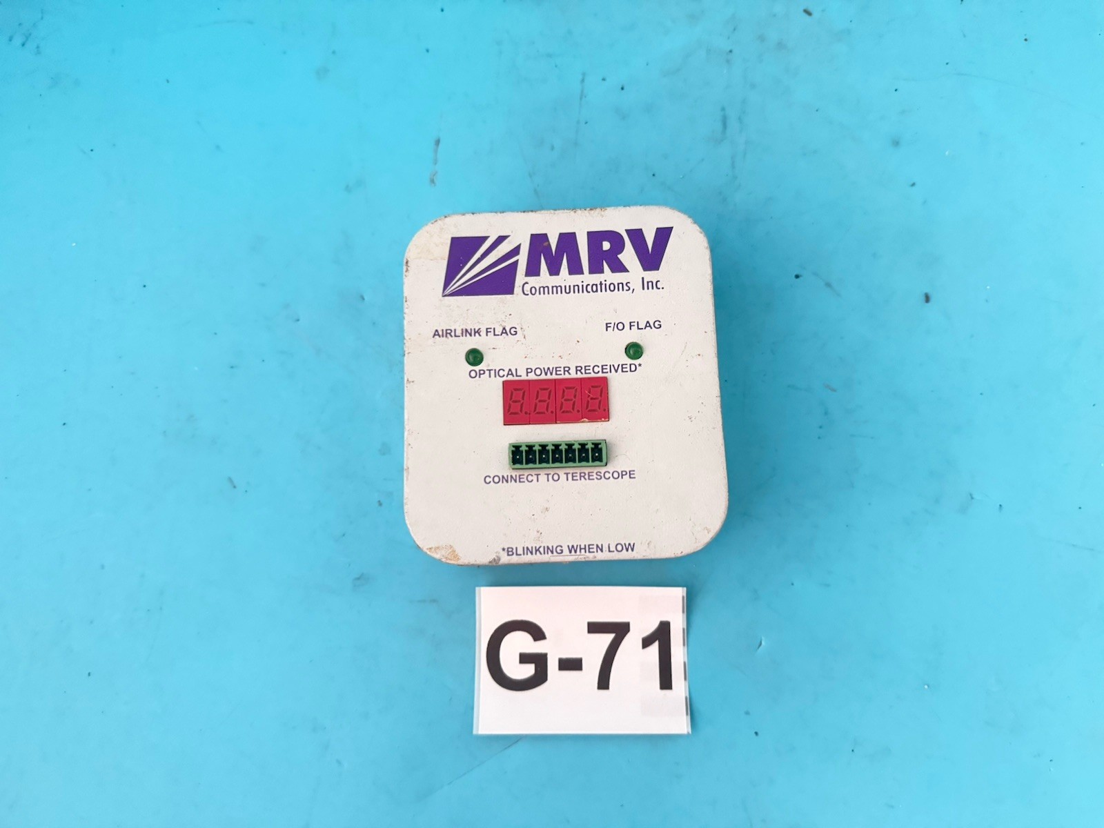 MRV Optical Power Receiver Fiber Test Module w/ Display & Terminal Connector – T