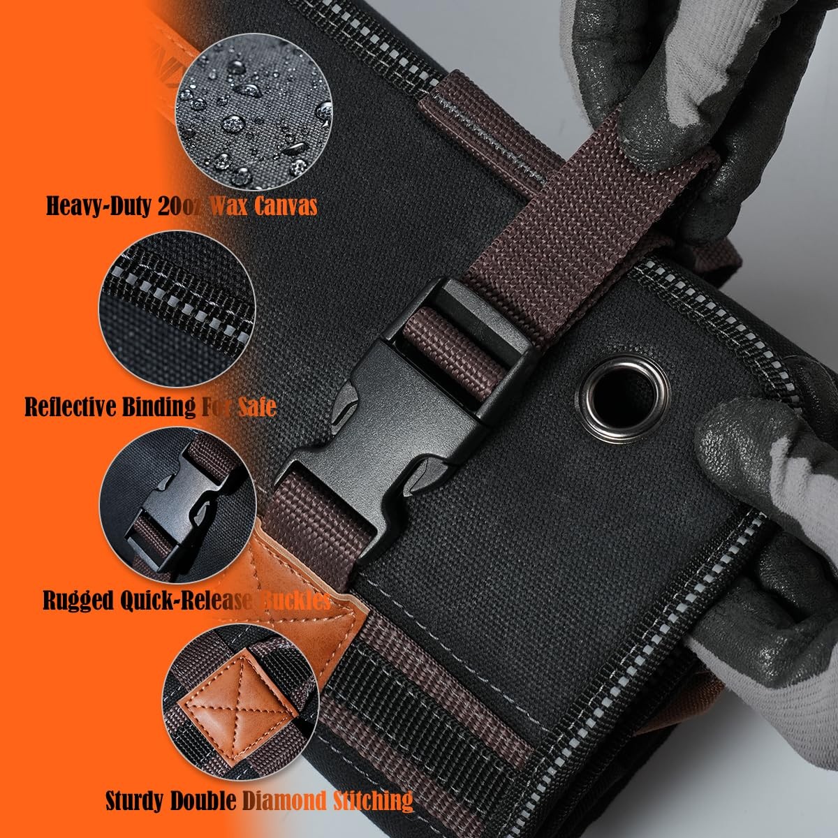23-Pocket Canvas Tool Roll, Heavy-Duty Tool Wrap Roll, Waterproof Canvas Roll...