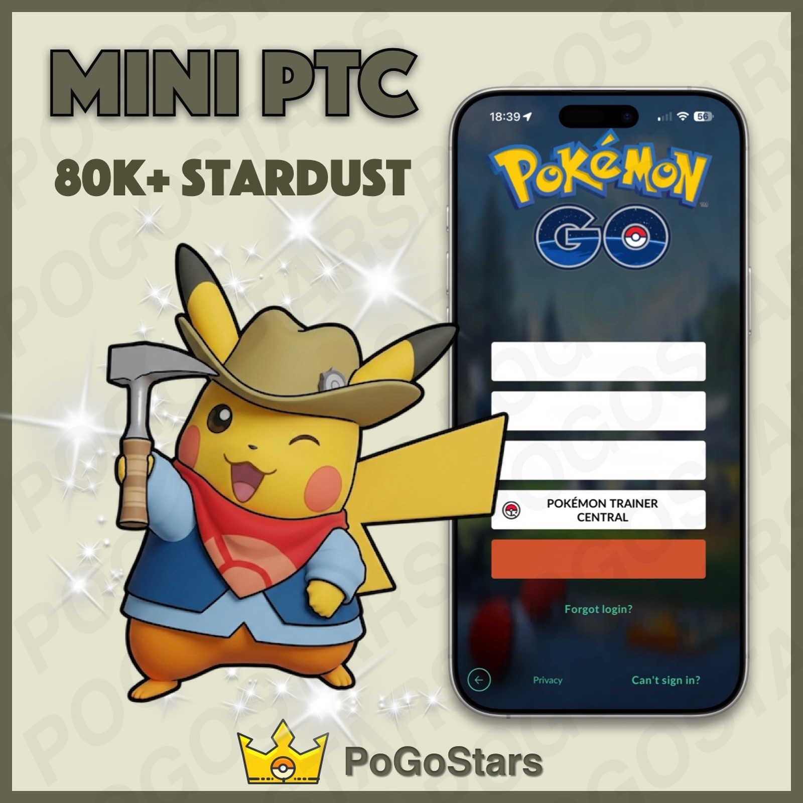 Pokémon PTC GO - Shiny Excavator Pikachu - Fossil Museum✨Description✨