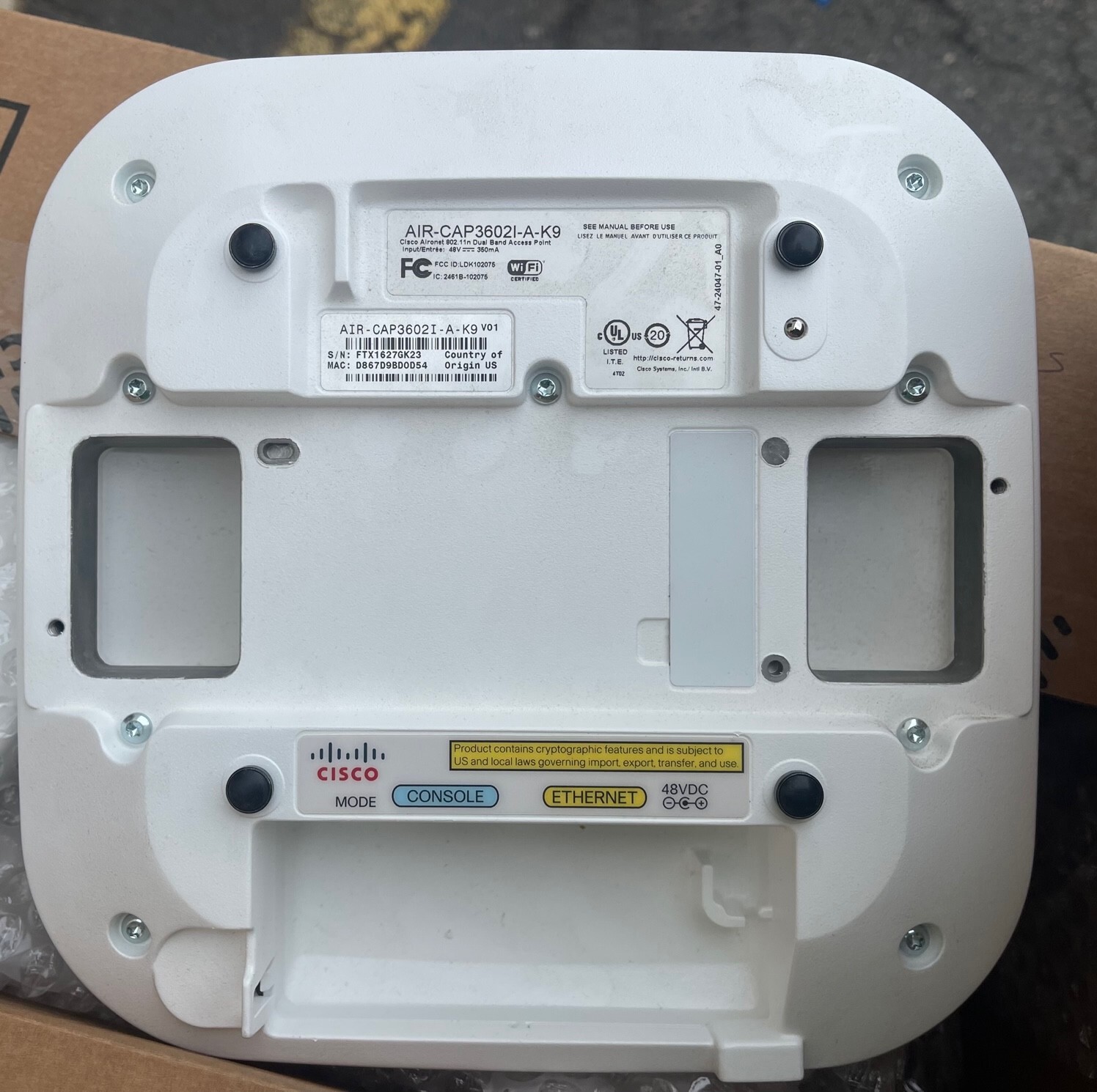 Cisco AIR-CAP3602I-A-K9 450Mbps Wireless Access Point Over 250 AP Available