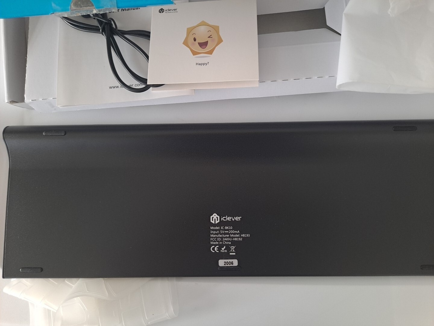 iClever IC-BK10 Multi Device Connection Rechargeable Wireless Keyboard Black NOB