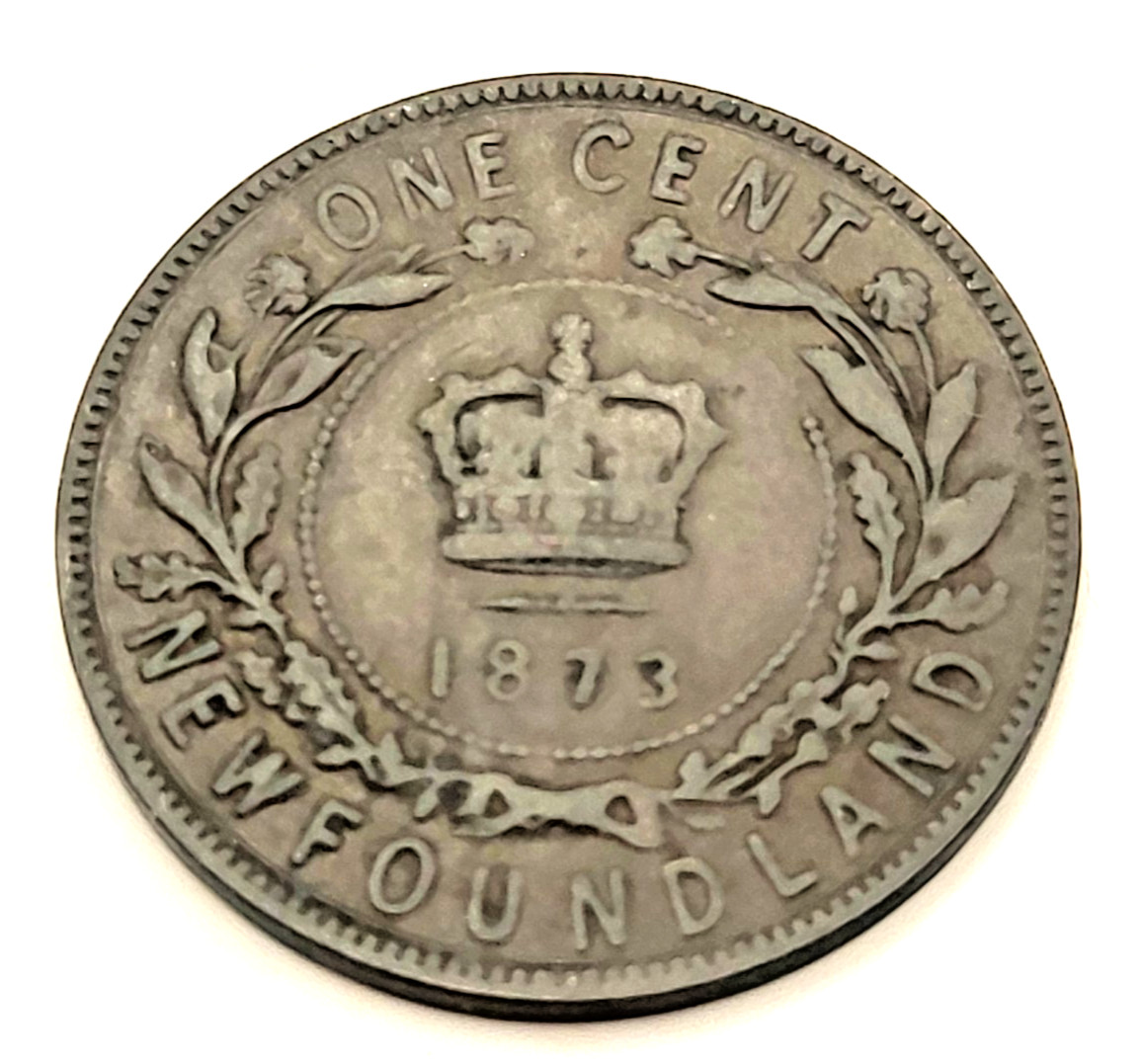 1873 Newfoundland One Cent Coin - Queen Victoria - Rare British North America