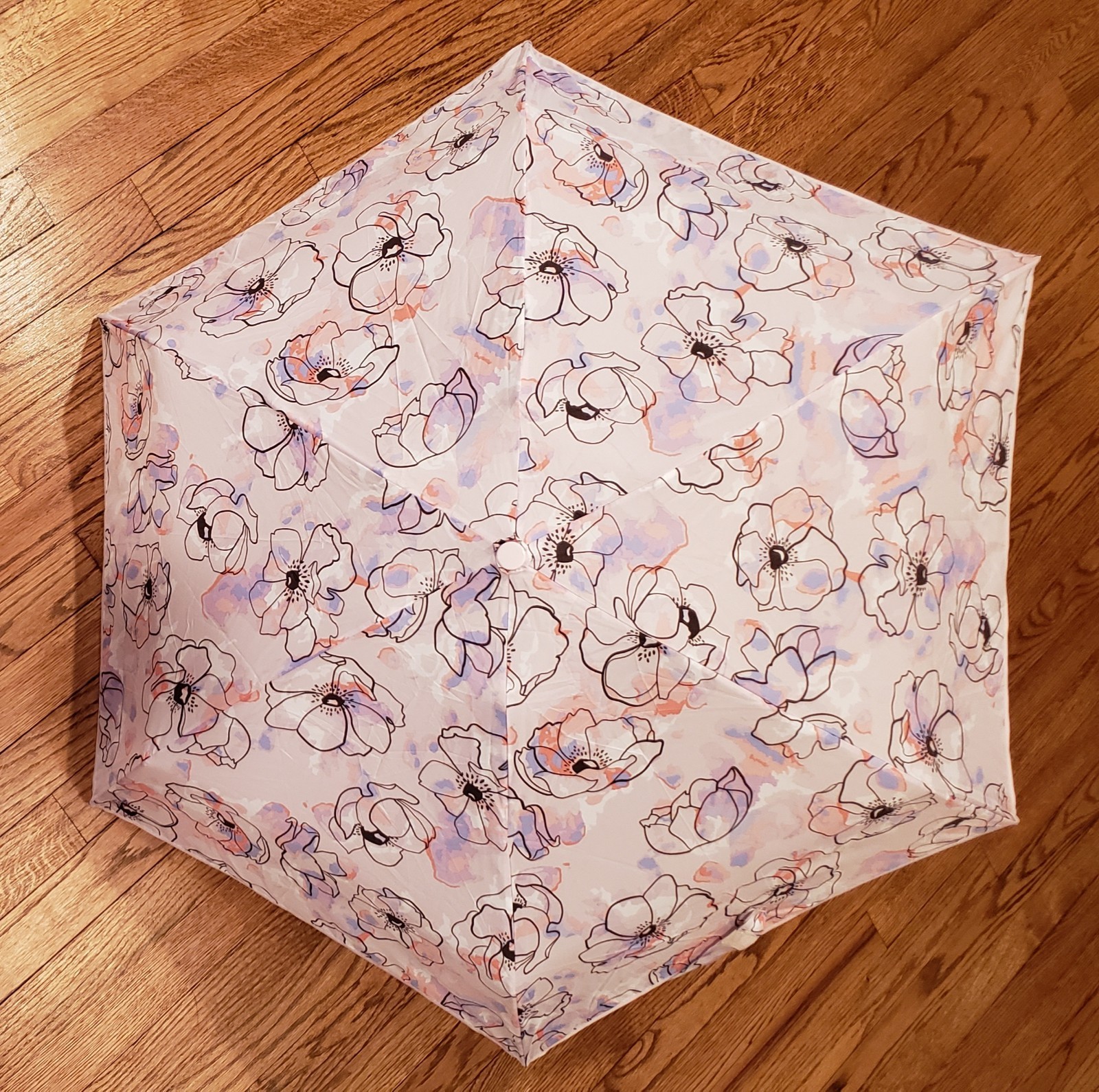 Vera Bradley Anemone Watercolor Compact One Touch Umbrella Retired Pattern