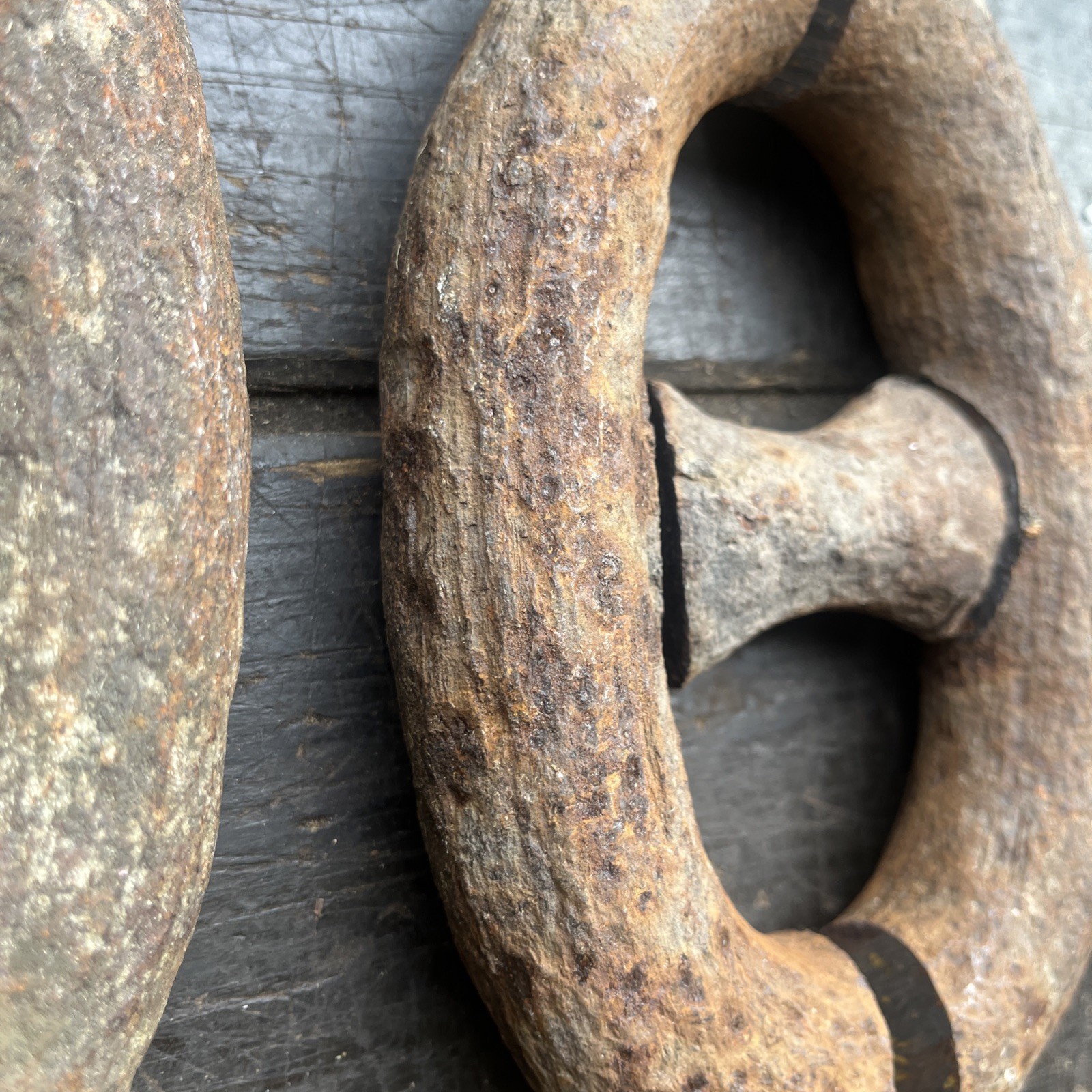 1 Single Link Vintage Wrought Iron Anchor Chain Blacksmith Knife Maker
