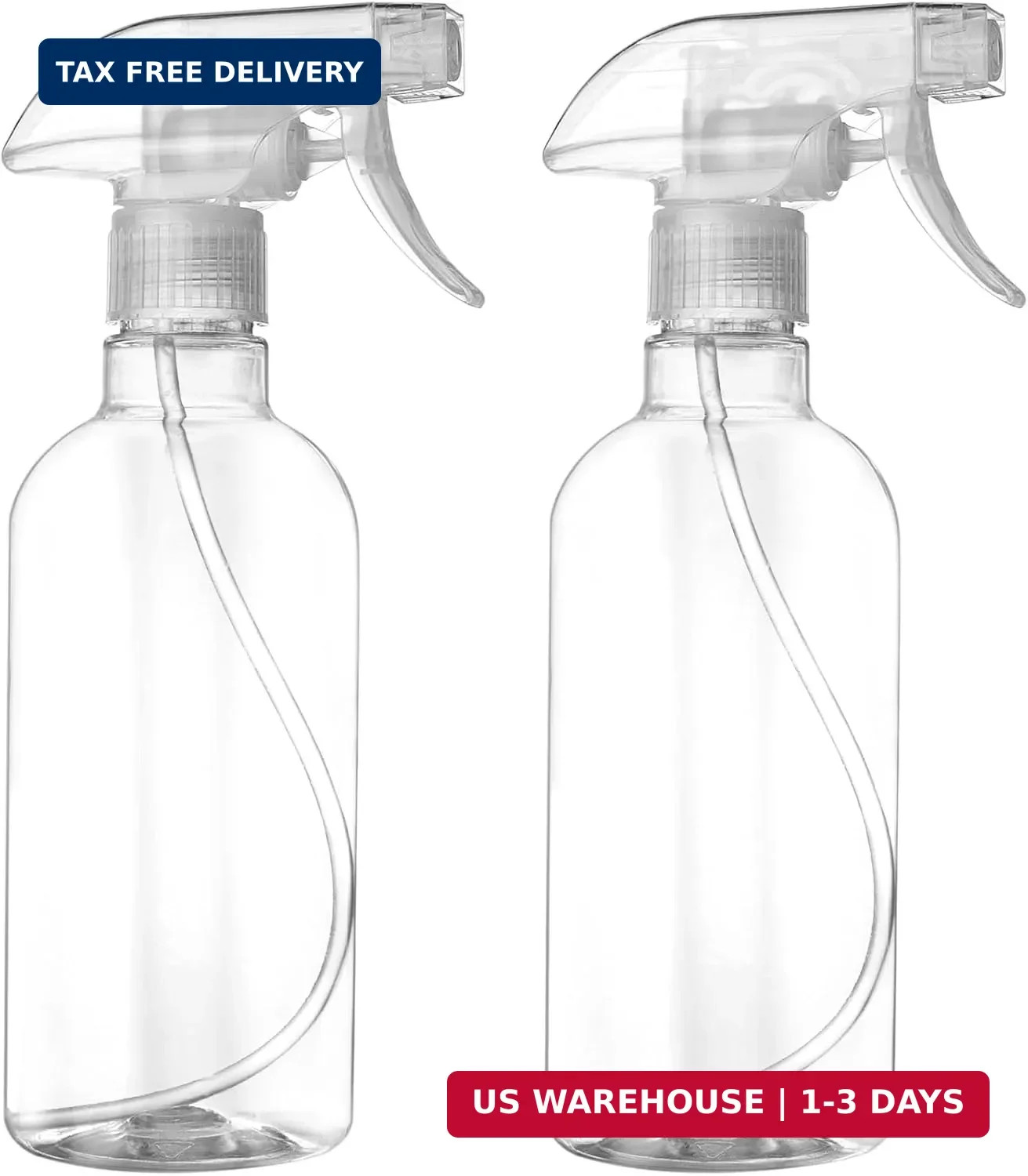 DIYSELF 2 Pack Spray Bottles for Cleaning 16.9 oz/500 ml Water Empty Spray Bottl