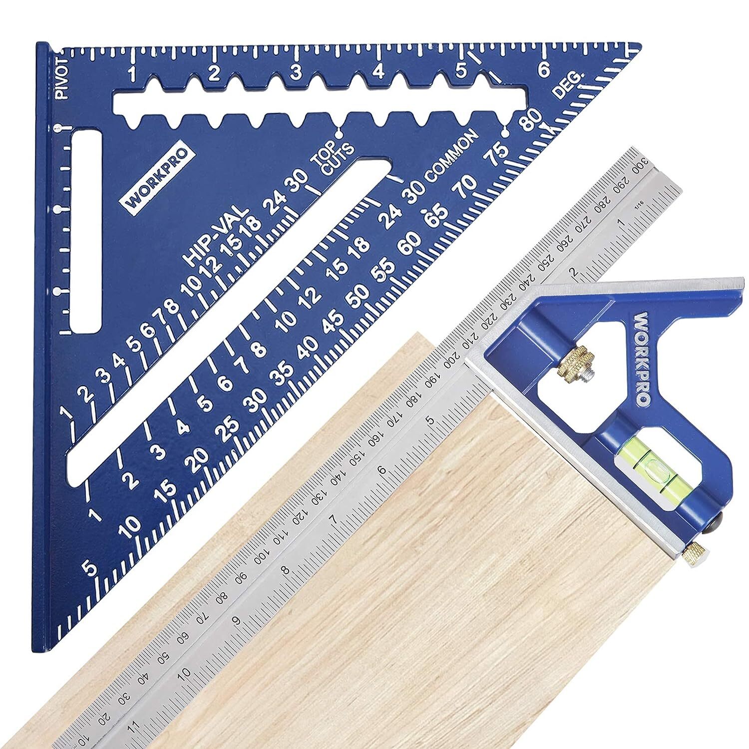 WORKPRO 2PIECE Rafter Square &Combination Square Tool Set/8-inch Try Square Tool