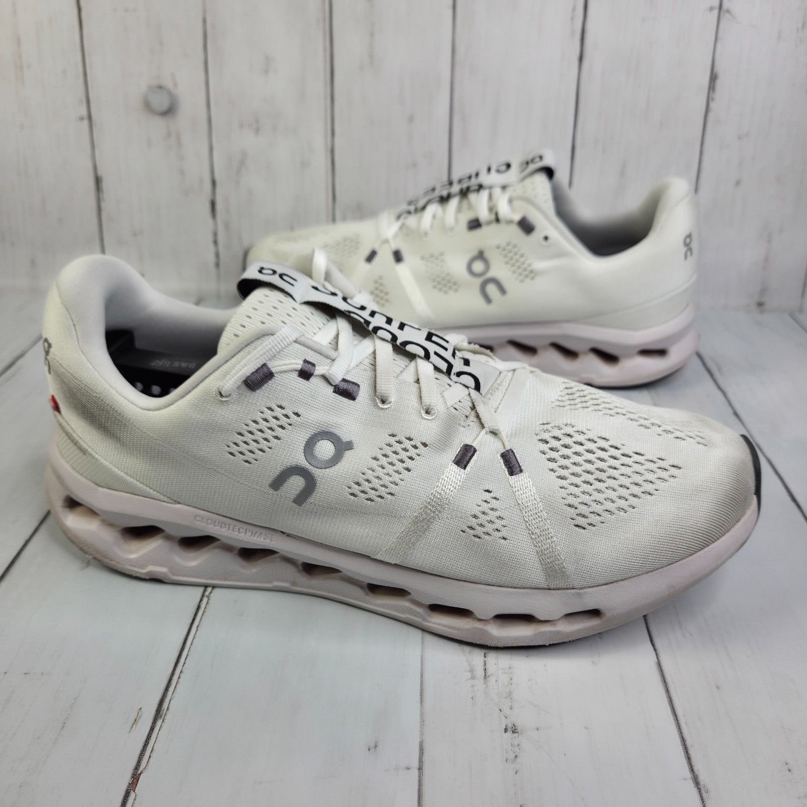On Running Cloudsurfer Shoes White Sand 3MD10420248 Mens Size 11.5 Sneakers USED