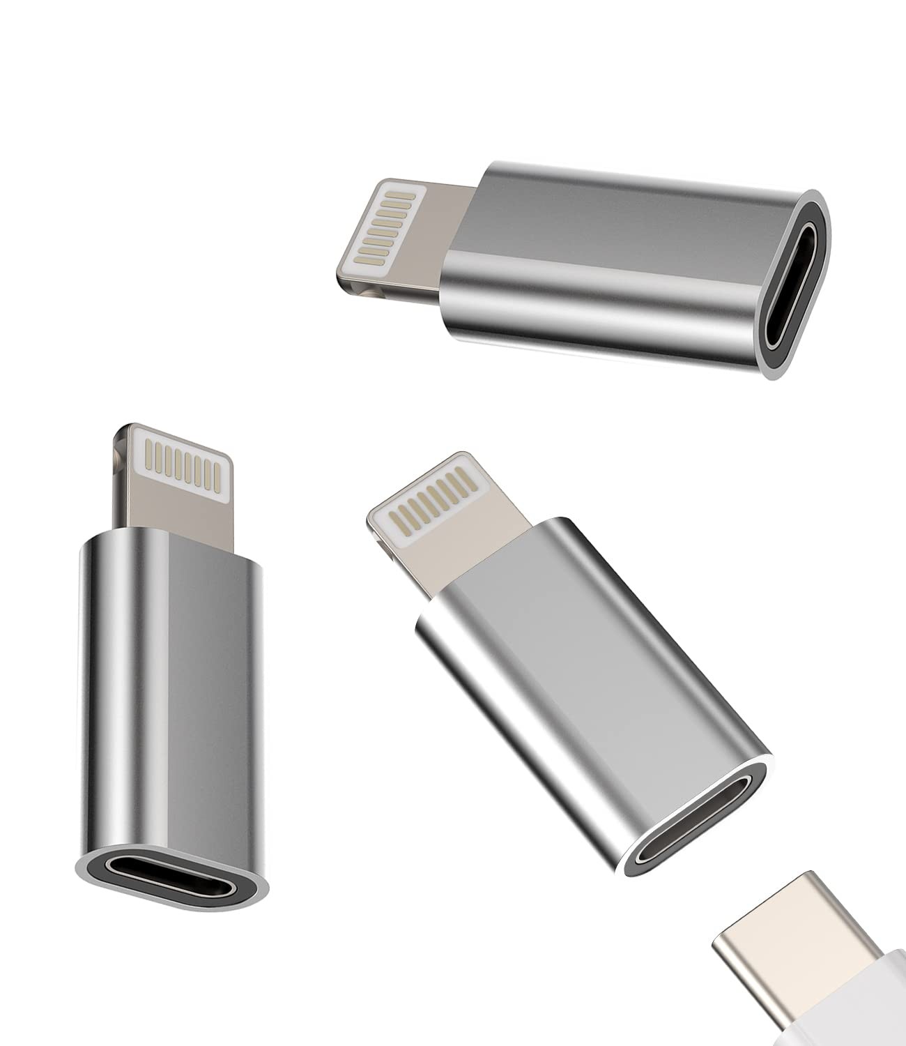 HOYULLI USB C Female to Lightning Male Adapter 3 Pack, Apple MFi Certified,