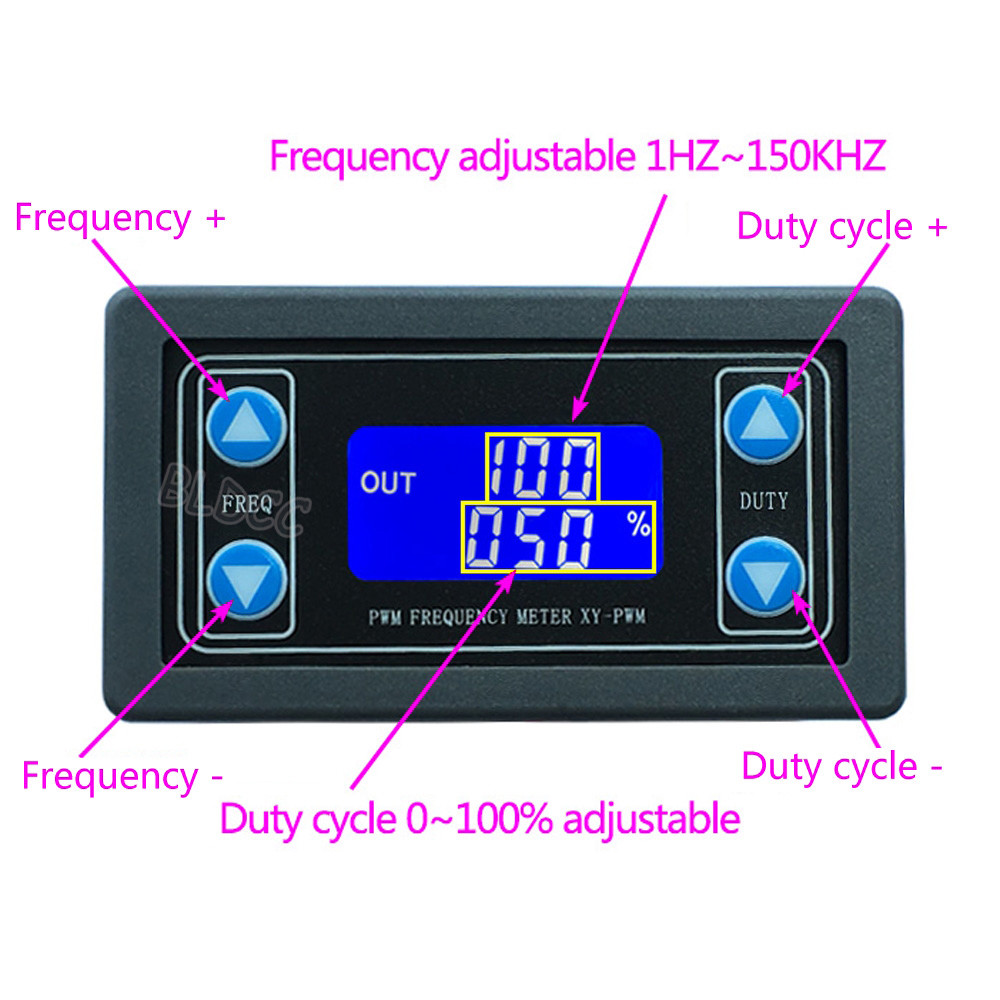 2X 1Hz-150KHz Square Wave Signal Generator PWM Module Pulse Frequency Adjustable