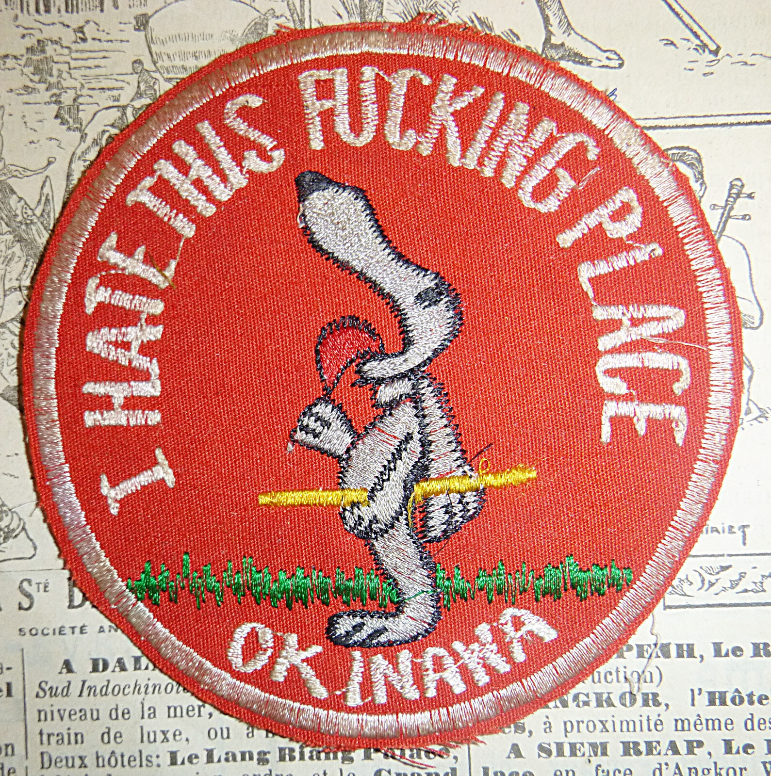 SNOOPY HATES OKINAWA - Patch - RnR JAPAN - USAF - RARE - Vietnam War - M.174