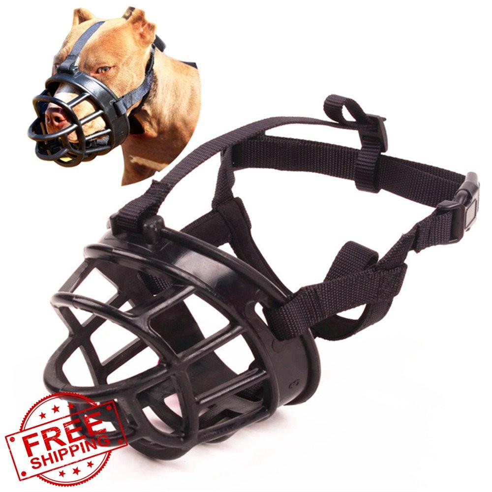 Umisun Dog Muzzle Black Size 5 11-14.9" Snout Adjustable Breathable