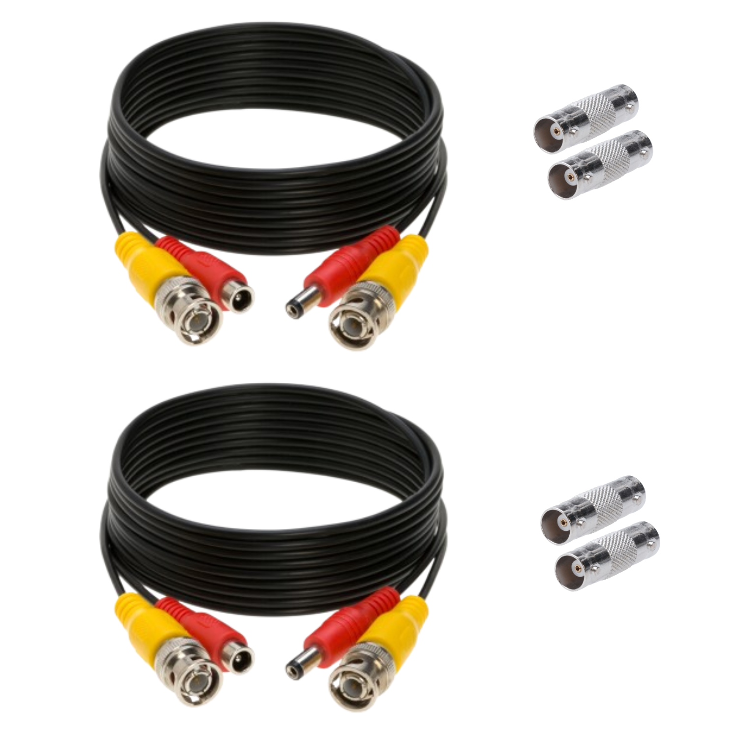 2 x 20FT Video Power Cable BNC DC Security Camera Extension Cord for CCTV