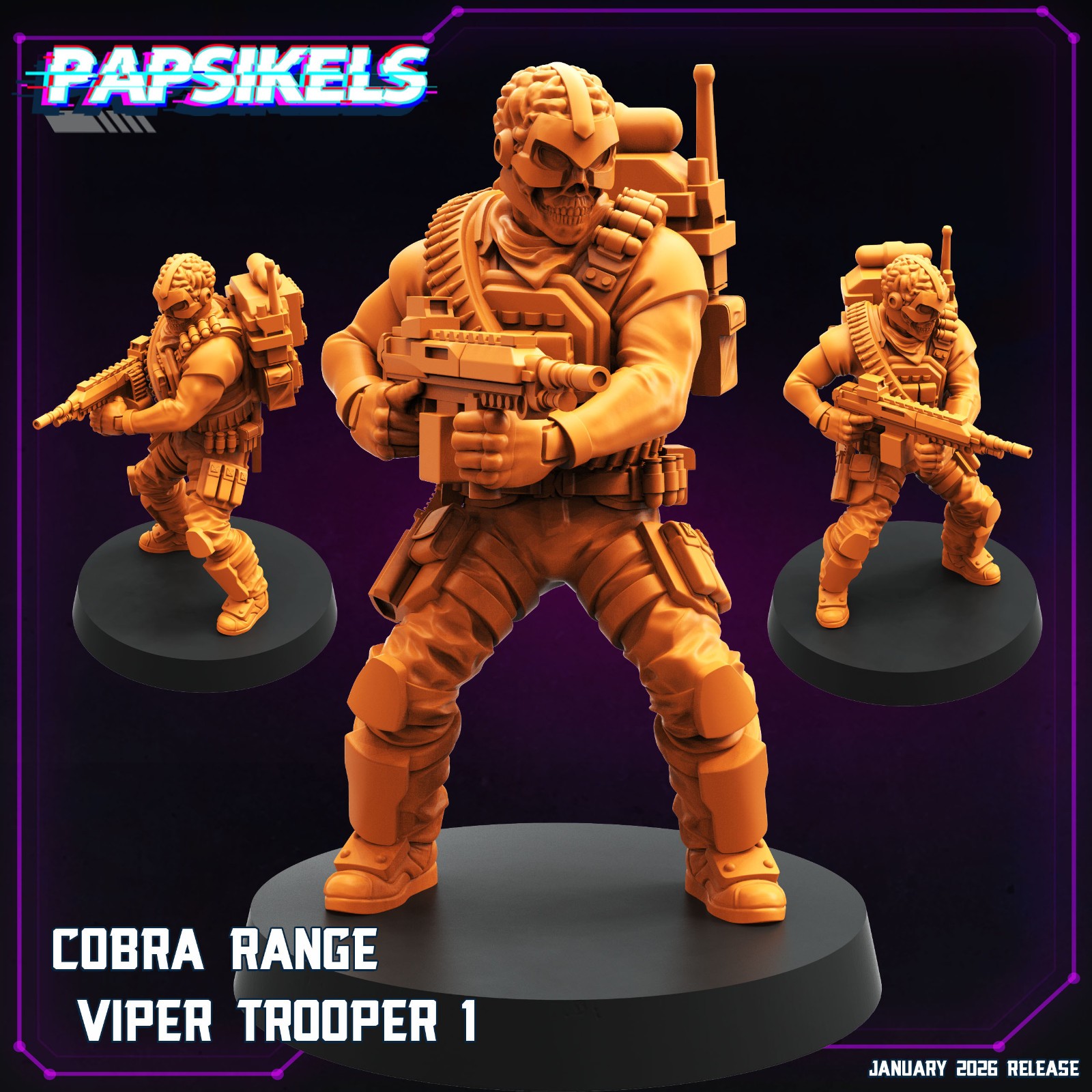 Papsikels Cobra Range Viper Troopers Set (6 Models) 32mm Resin Miniature Sci-Fi