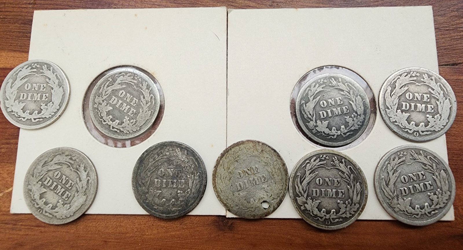 (lot of 9) Barber dimes various dates and mint marks