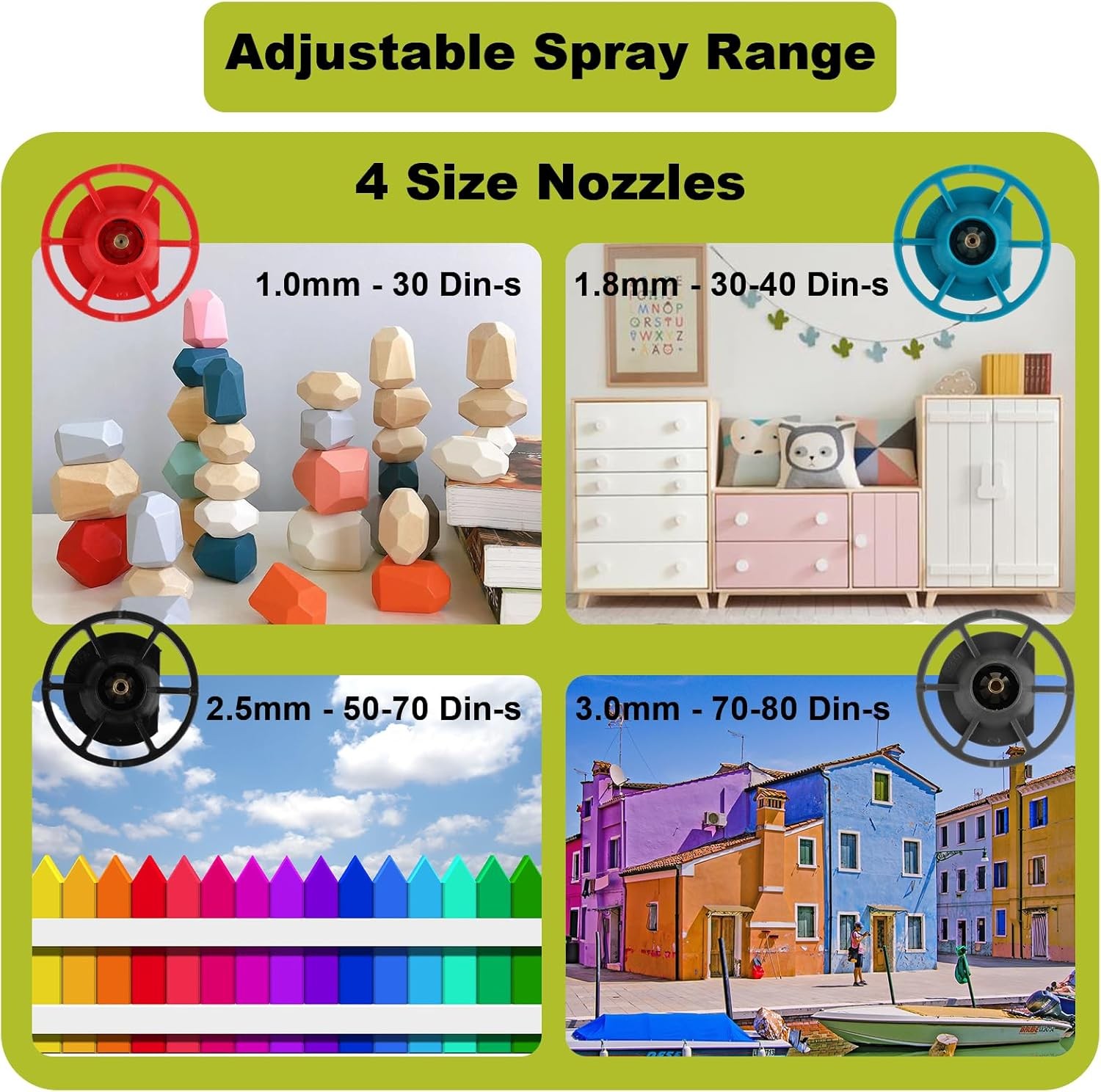 Paint Sprayer for Ryobi One+ 18V Battery w/1000ML Large Container Even Coverage