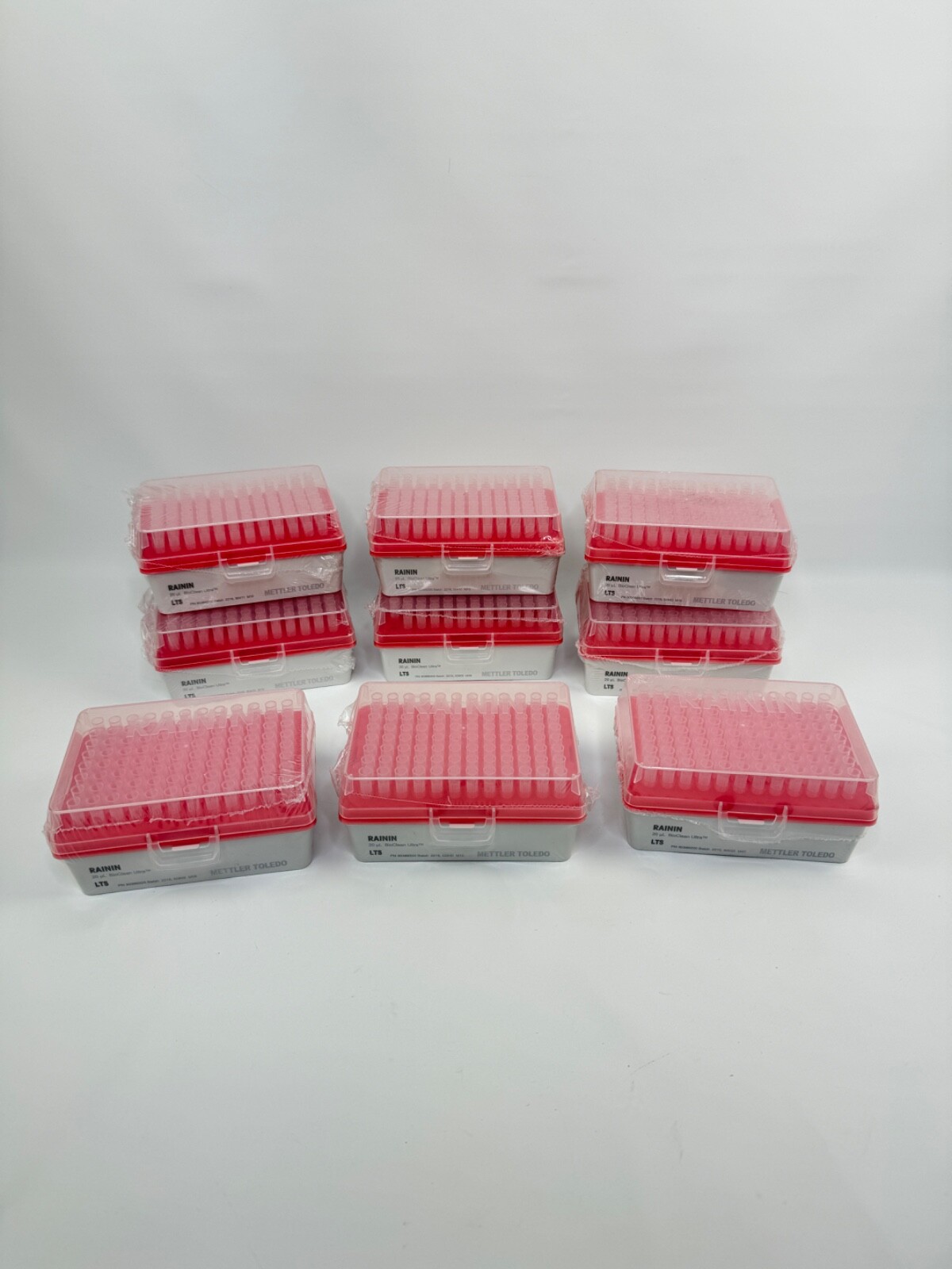 x(9) METTLER Rainin BioClean 200uL RT LTS LiteTouch Filter Pipette Tips 30389200