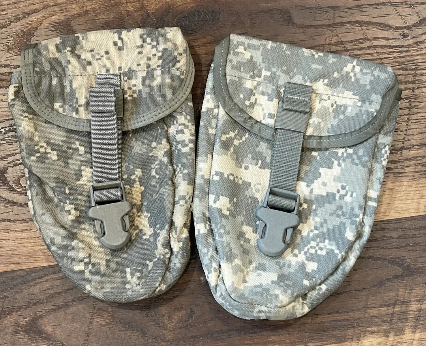 2 Pack US Army Surplus MOLLE ACU Camo E-Tool/General Purpose Tool Pouches EXC
