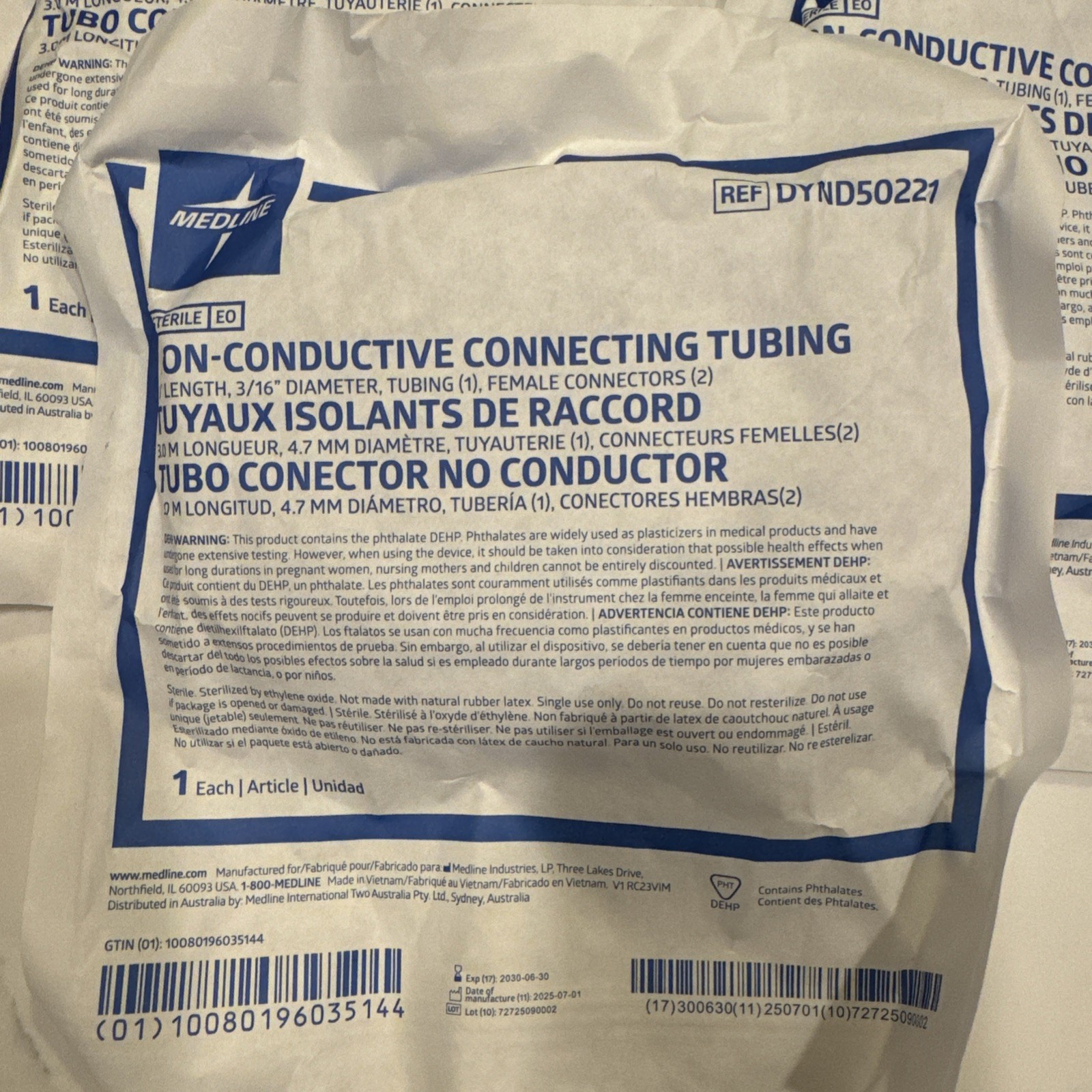 3 Non-Conductive Connecting Tubing 6' 3/16 Dia. Tubing (1) Female (2) Dynd50216