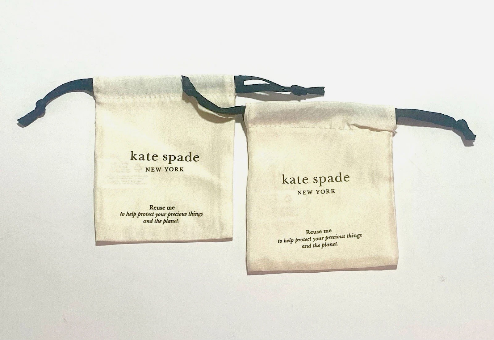Kate Spade Jewelry Coins Dust Bag Pouches Lot of 2 (Bags Only)  3.5” x 4.5”