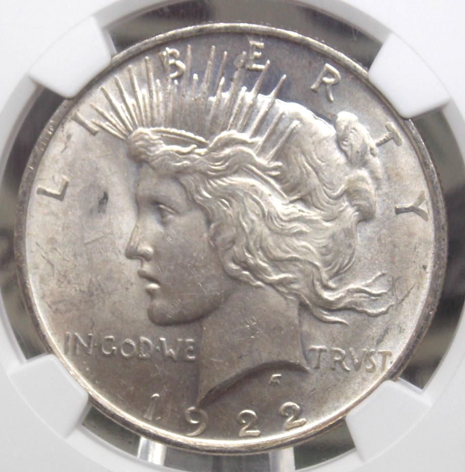 1922 "P" Peace SILVER Dollar $1 NGC MS62 #201 Unc Uncirculated ECC&C, Inc.