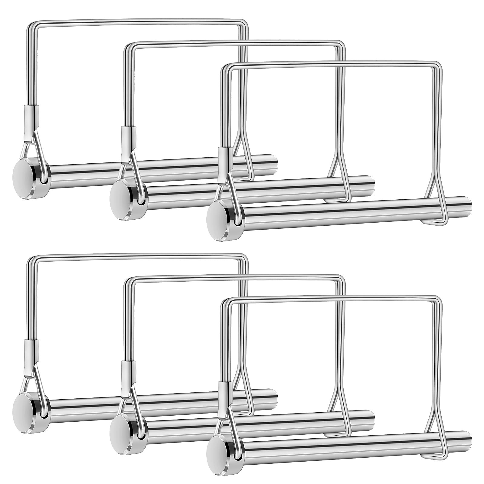 6 Pcs Trailer Coupler Pins, 5/16" x 4" PTO Shaft Locking x 4", silvery