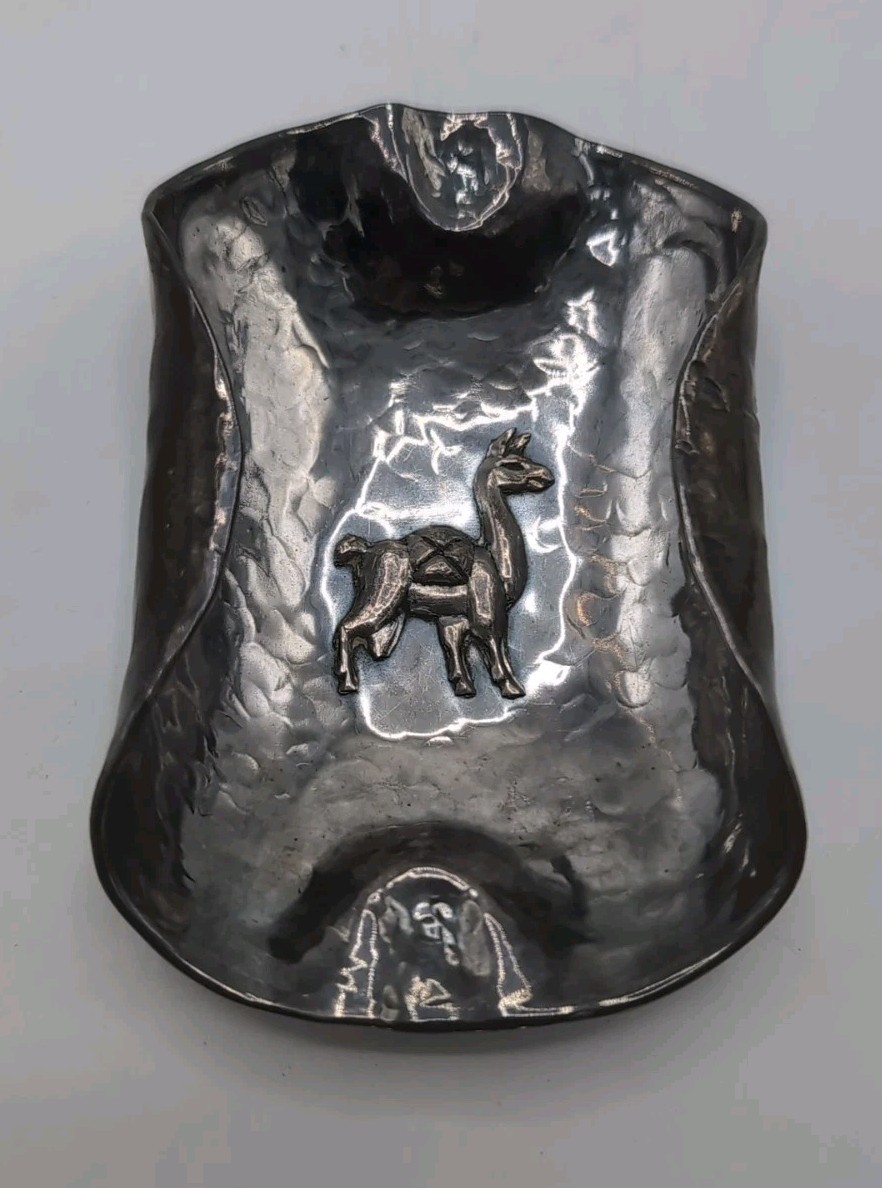 Vintage J. Tavara Industria Peruana 925 Sterling Silver Ashtray Lama