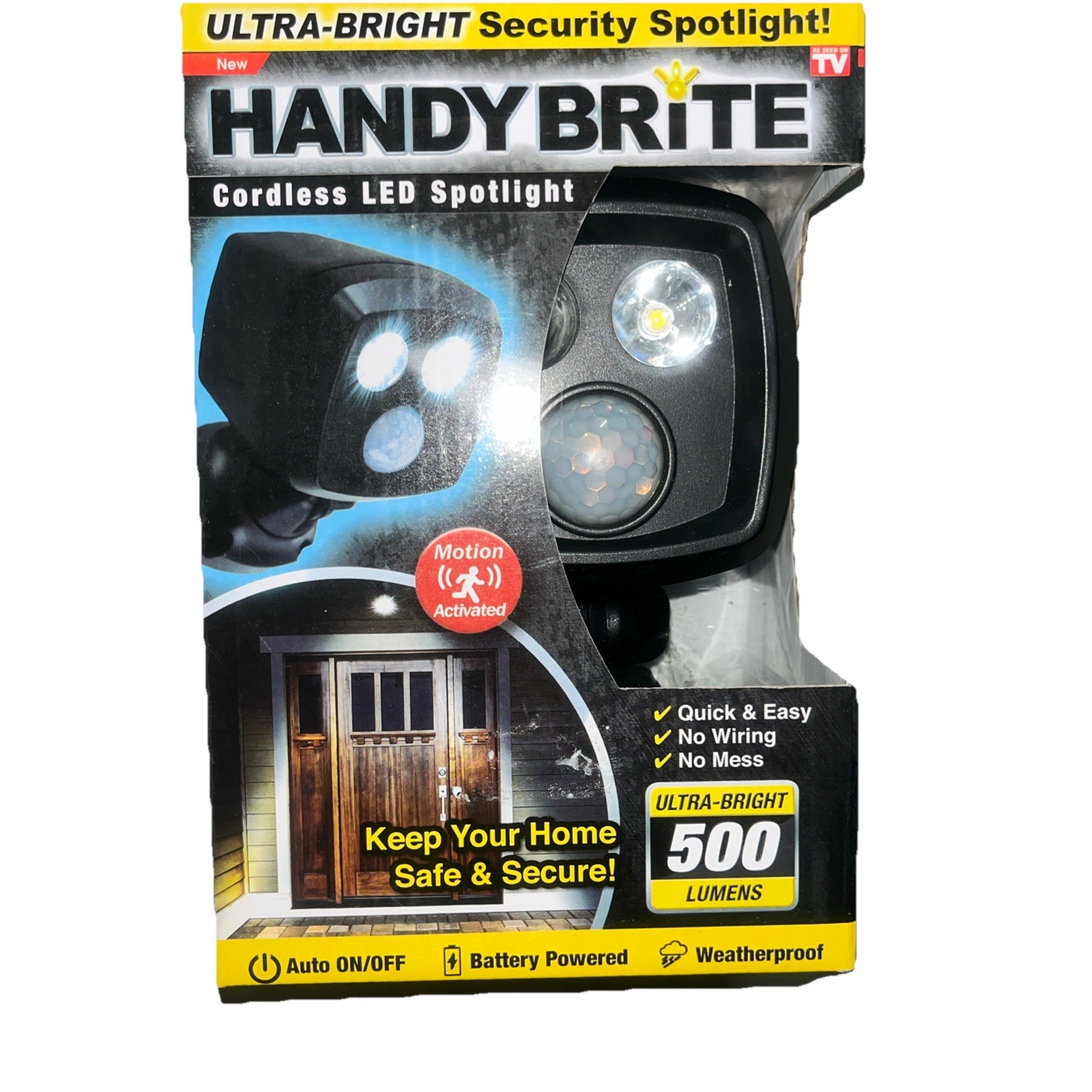 Handy Brite 500 Lumens Cordless Motion-Activated Sensor LED Spotlight Outdoor