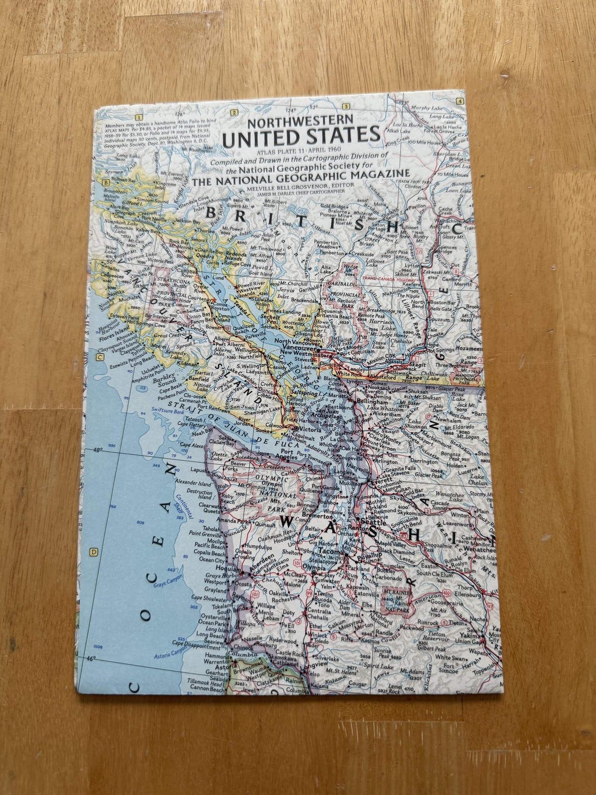 Vintage 1960 National Geographic Northwestern United States Fold Out Map Atlas