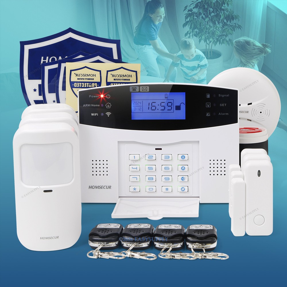 HOMSECUR Wireless &Wired WIFI 4G Burglar Alarm System IOS/Android APP Controll