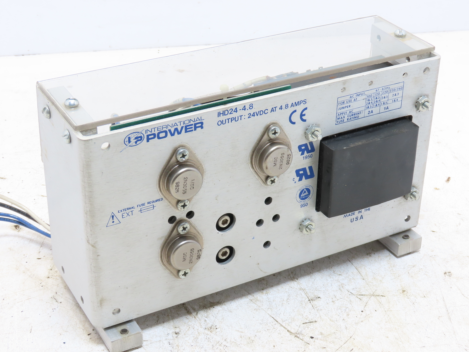 International Power IHD24-4.8 Power Supply In: 100-240VAC Out: 24VDC 4.8A