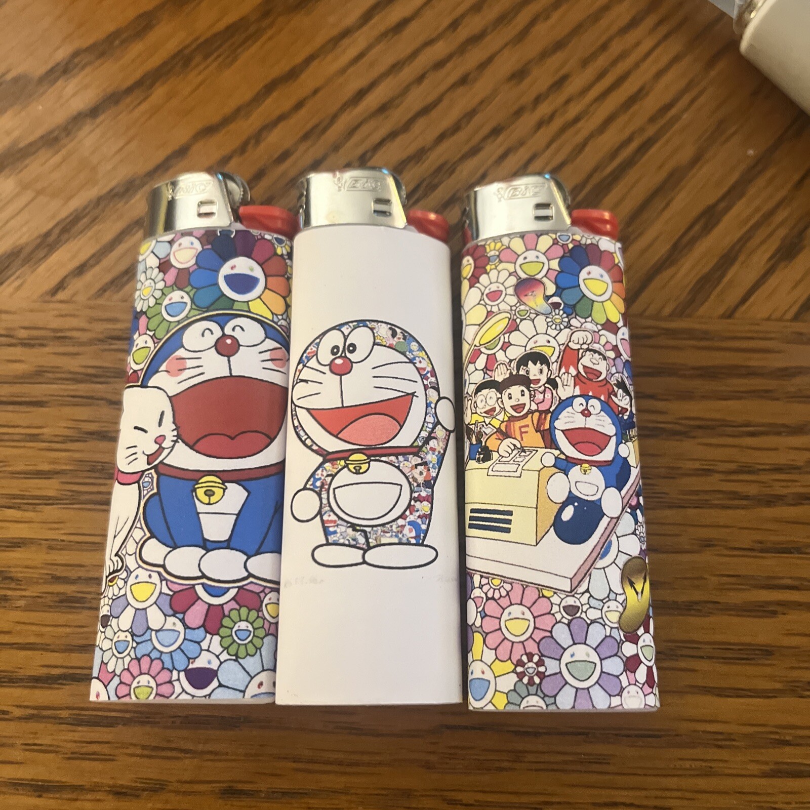 3 Bic Lighter Takashi Murakami Kaikai Kiki Doraemon exhibition Flower Custom Mad